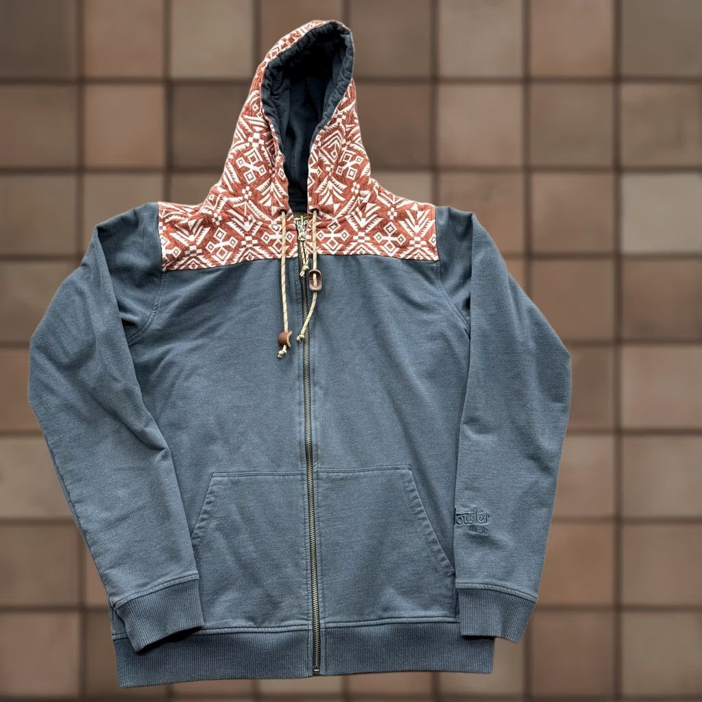 Vintage Howler Bros Hoodie Mens Medium Blue Full Zip Fleece Sweatshirt Aztec Hood Size US M / EU 48-50 / 2 - 1 Thumbnail