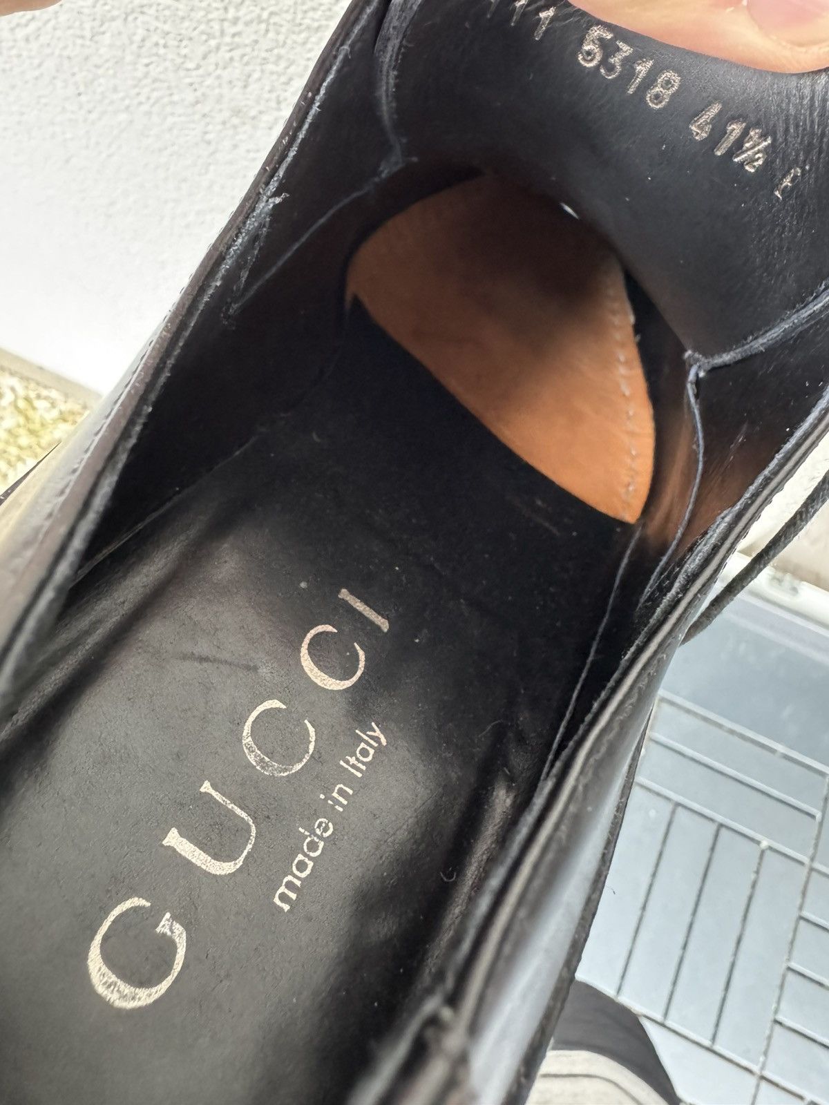 Gucci Gucci Vintage Derby Leather Black Shoes size 41.5 Size US 8 / EU 41 - 12 Thumbnail