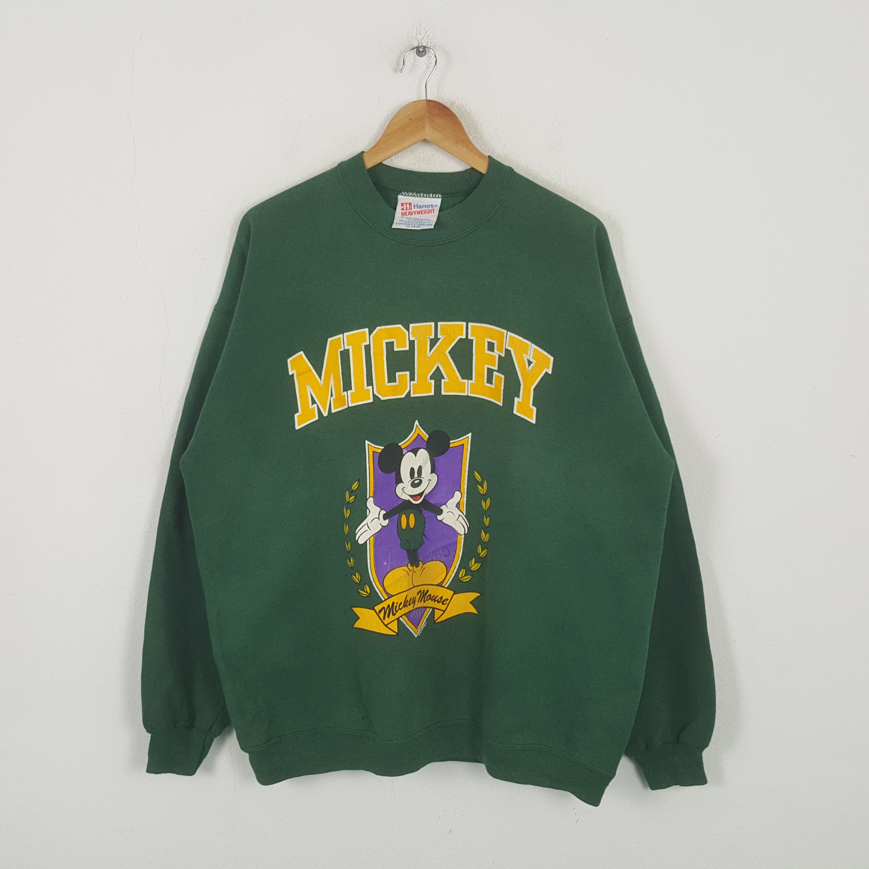 Hanes Vintage Mickey Mouse Disney Cartoon Sweatshirt RR6 Size US XL / EU 56 / 4 - 1 Thumbnail