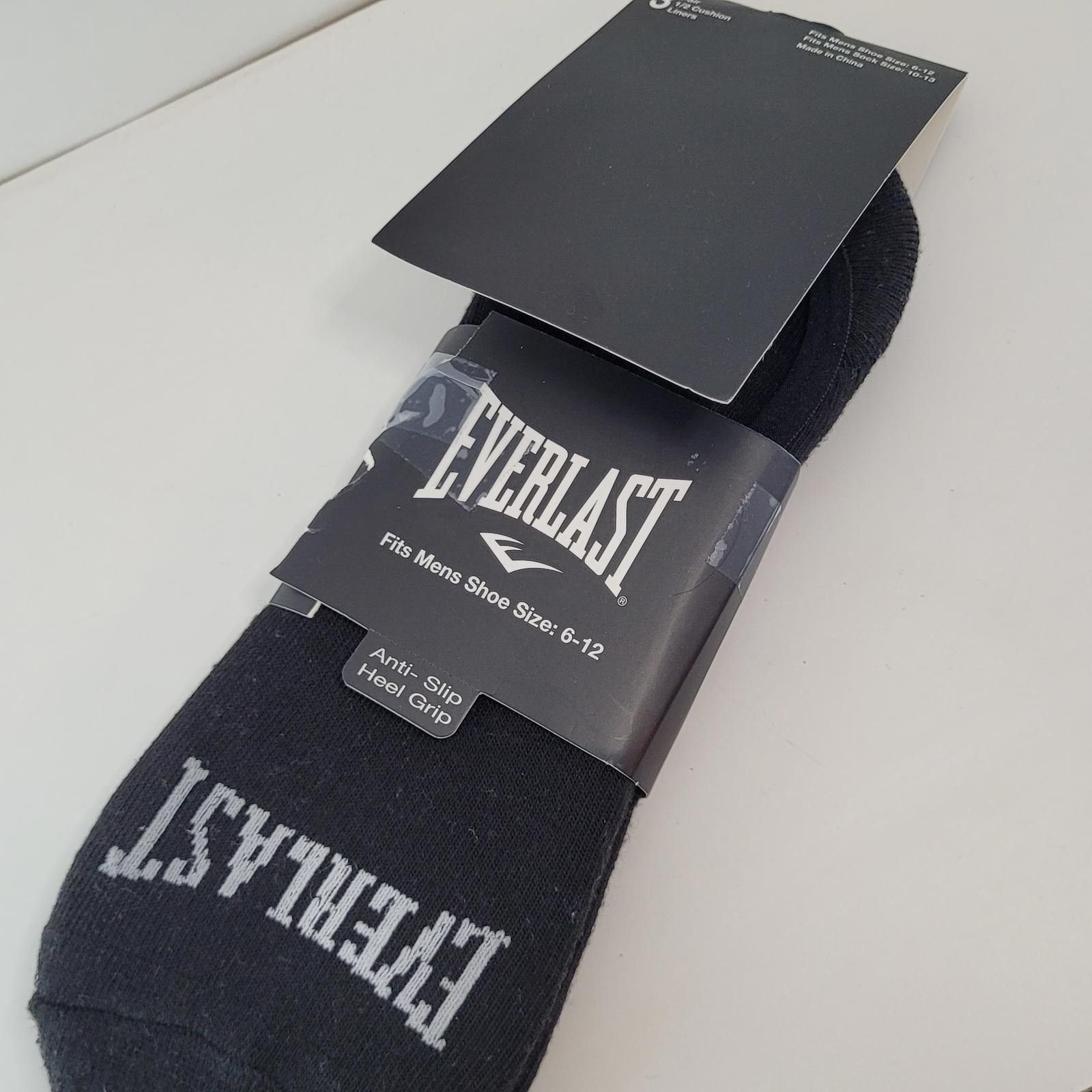 Everlast Everlast Men’s Black Ankle Socks Heal Grip 2-Pair Size 6–12 Size ONE SIZE - 1 Thumbnail