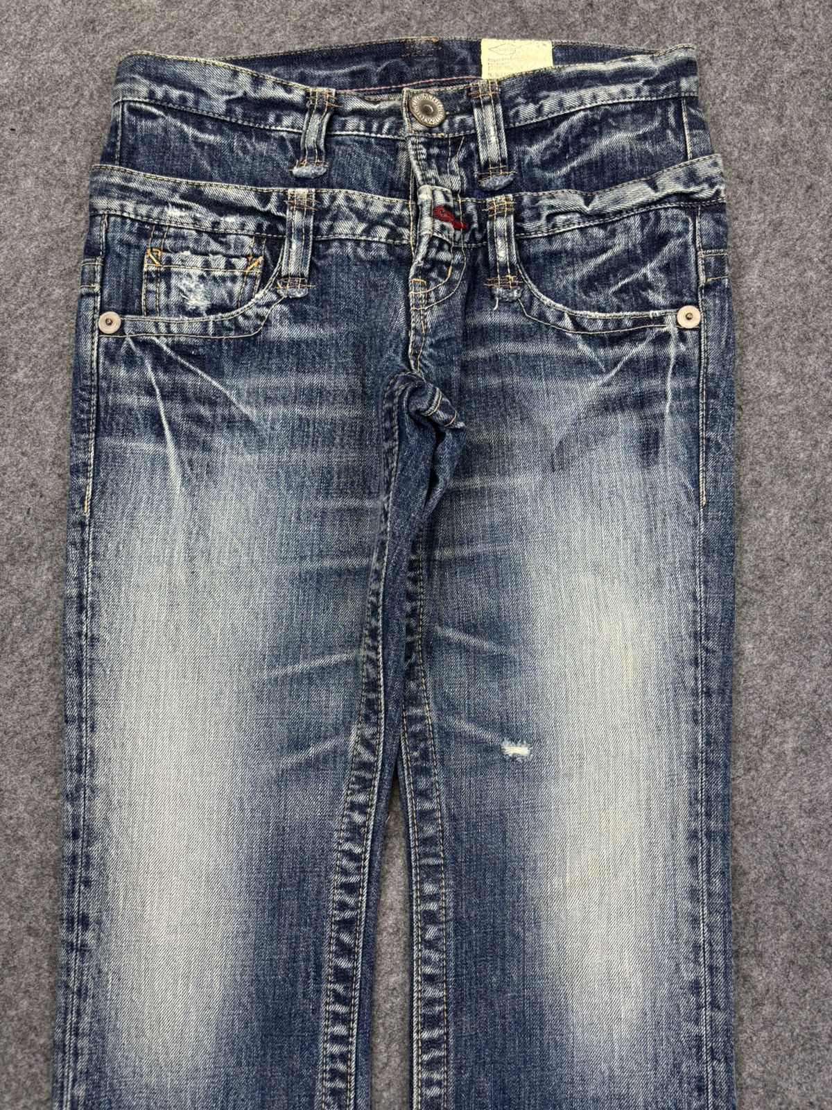 Japanese Brand 💥Double Waist💥Antgauge Rare Fades Distressed Denim F799 Size 29" - 3 Thumbnail