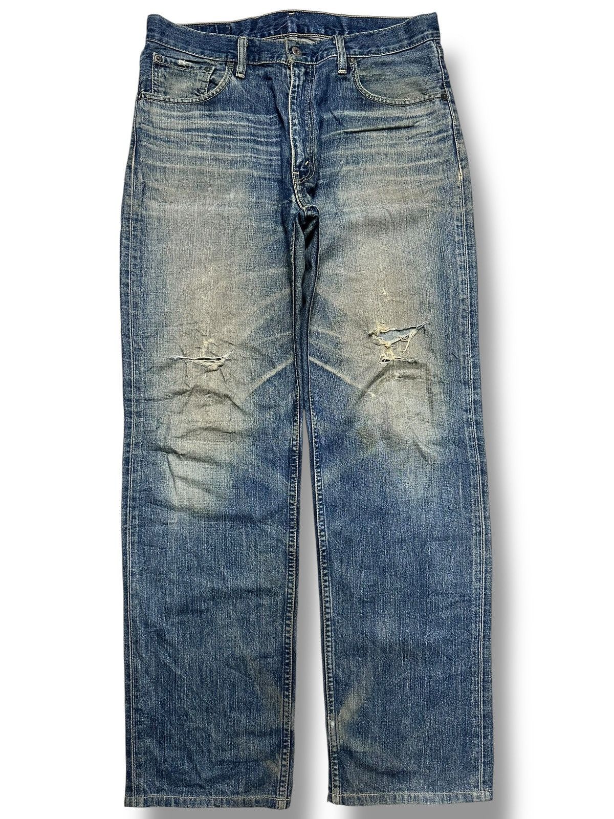 Levi's Levi’s 502 Regular Tapered Fit MudWash Distressed Faded Jean Size US 34 / EU 50 - 1 Thumbnail