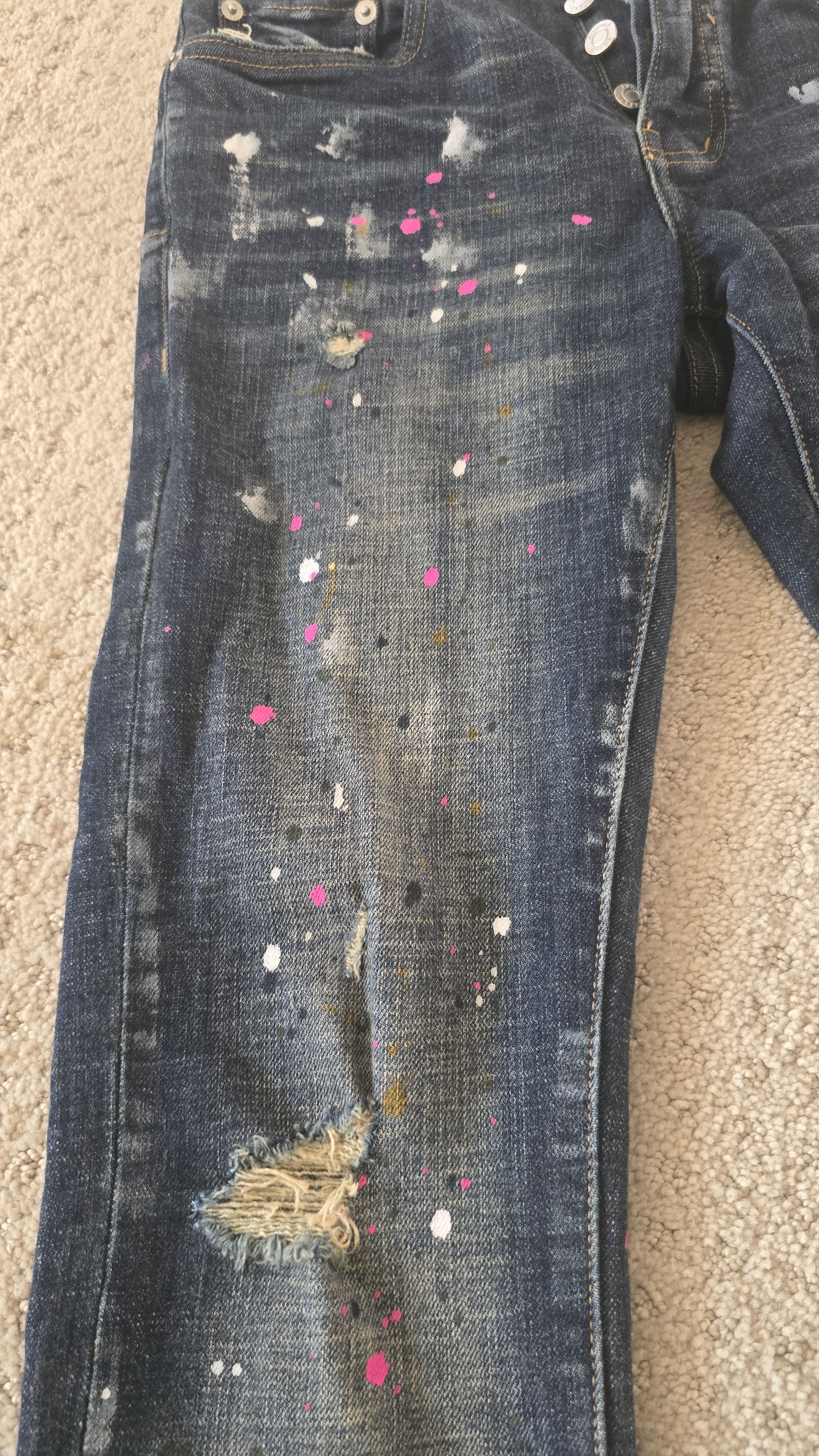 Purple Brand Purple Brand P001 Limited Edition Splatter Jeans BBC SUPREME Size US 28 / EU 44 - 3 Thumbnail
