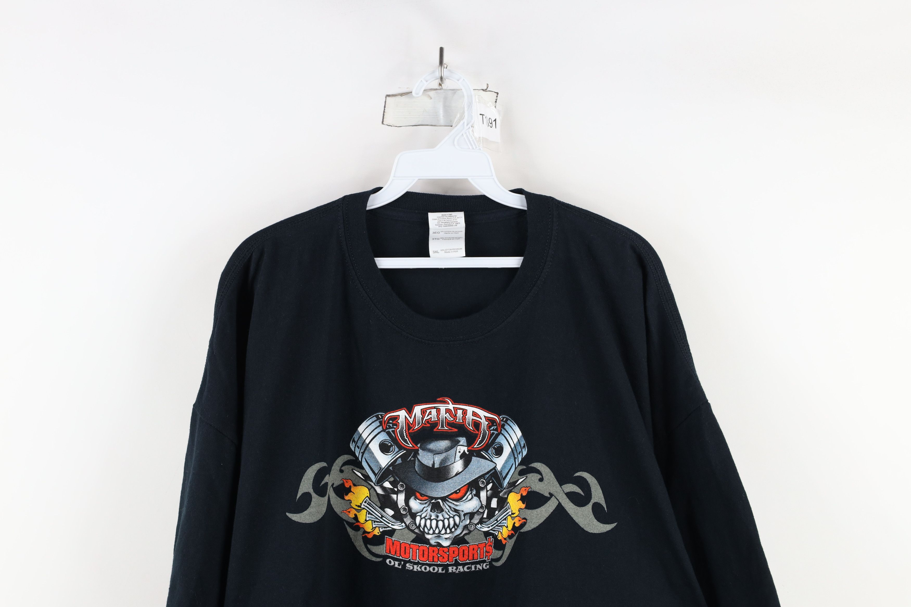 Vintage Vintage Y2K Mafia Motorsports Tribal Racing Skull T-Shirt Size US XXL / EU 58 / 5 - 2 Thumbnail