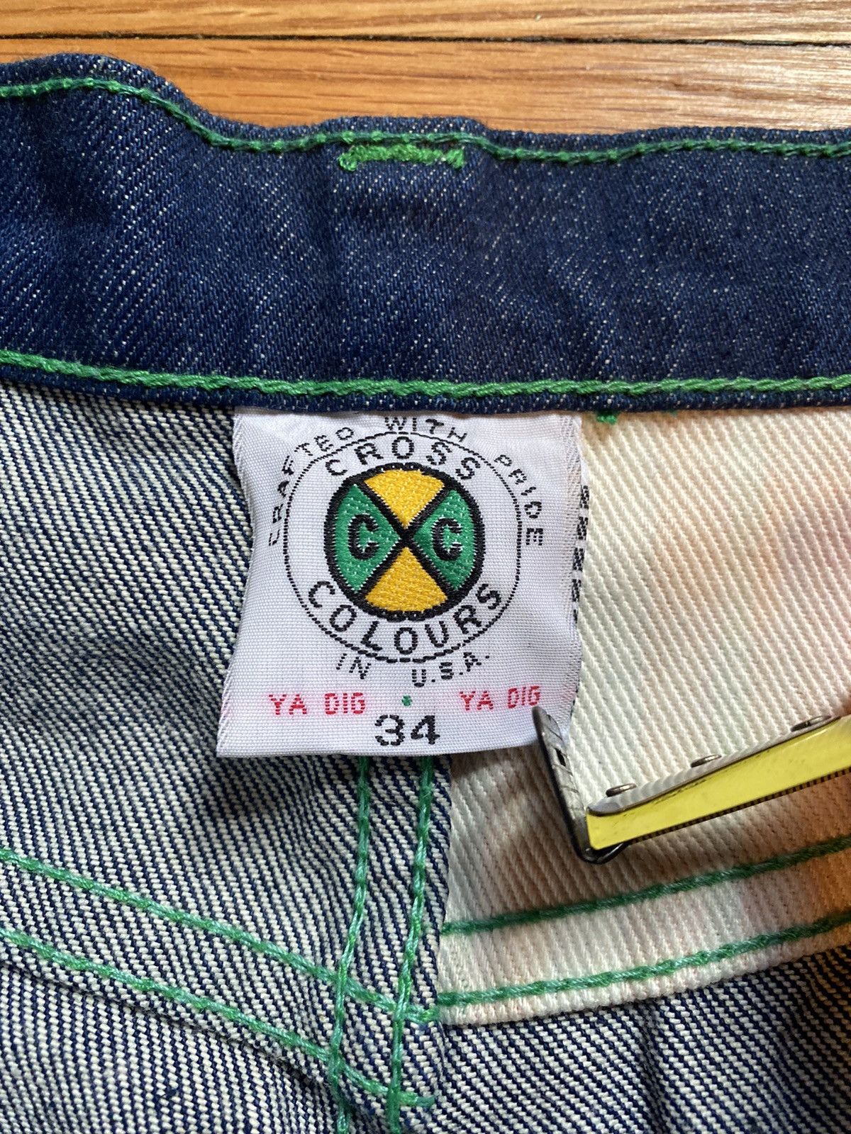 Cross Colours × JNCO × Vintage Rare Deadstock Vintage 90s Cross Colours Tribal Jean Shorts Size US 34 / EU 50 - 8 Thumbnail
