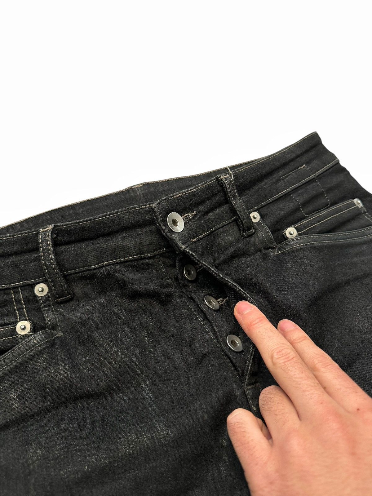 Rick Owens ★ Foil Waxed Tyrone Bootcut Denim Size US 32 / EU 48 - 6 Thumbnail