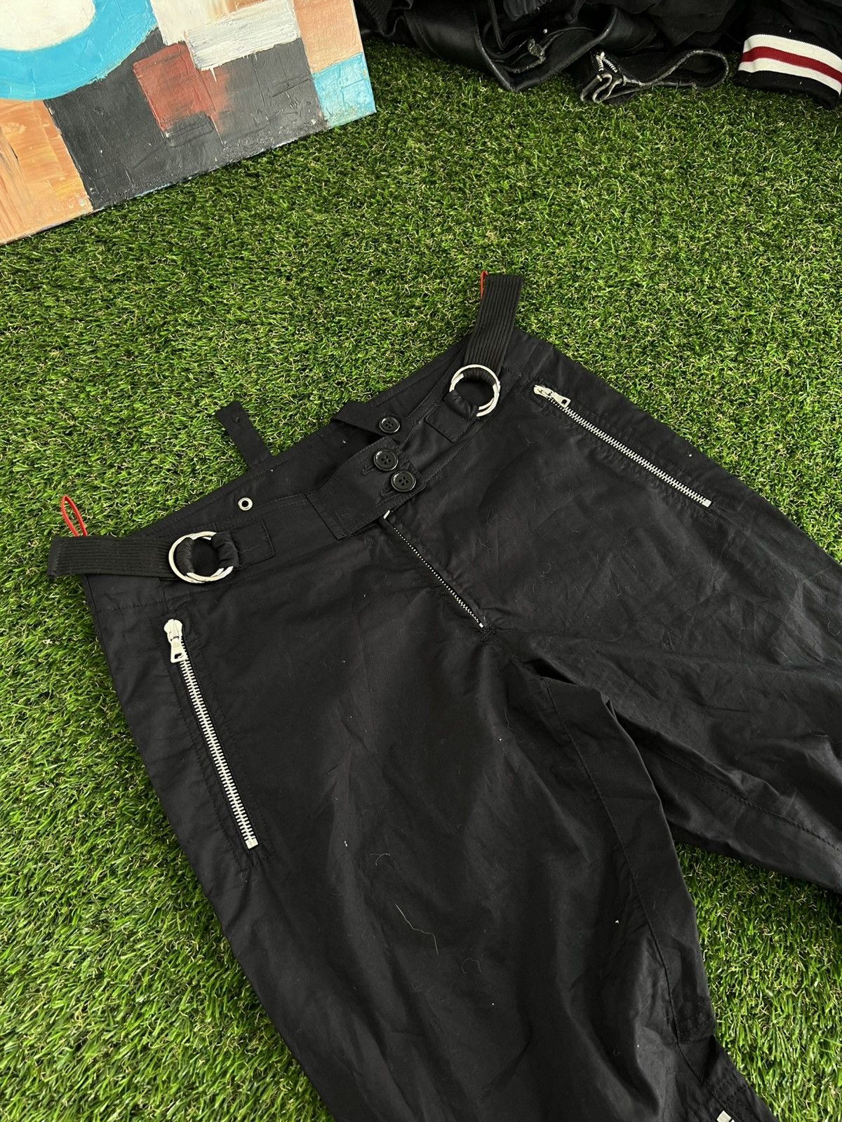 Prada PRADA Pants Cargo Biker Astro Bondage Zipper Laced Vintage Size 28" / US 6 / IT 42 - 2 Thumbnail
