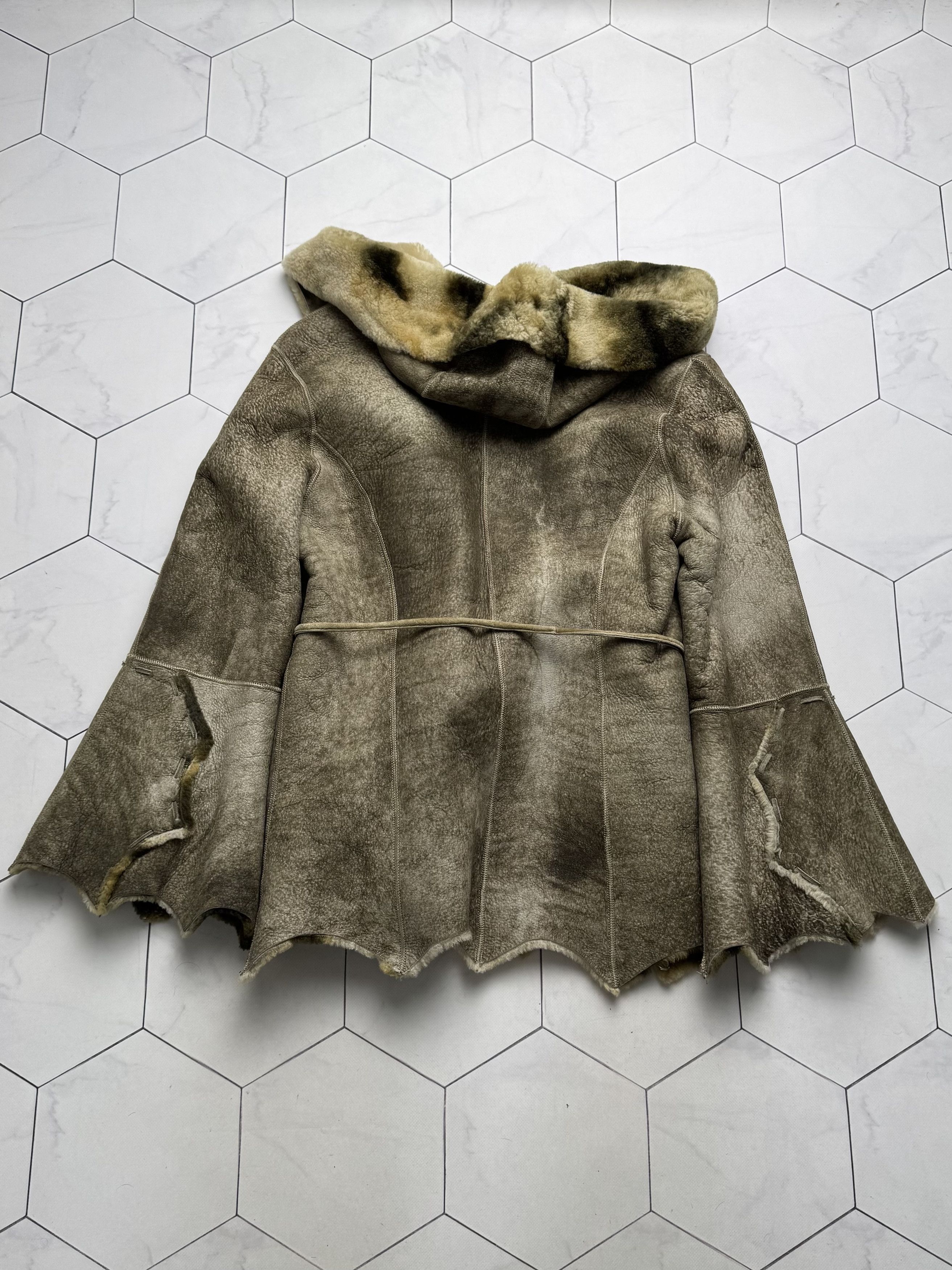 Vintage Vintage Real Sheepskin Hooded Coat (B505)E2D15 Size S / US 4 / IT 40 - 7 Thumbnail