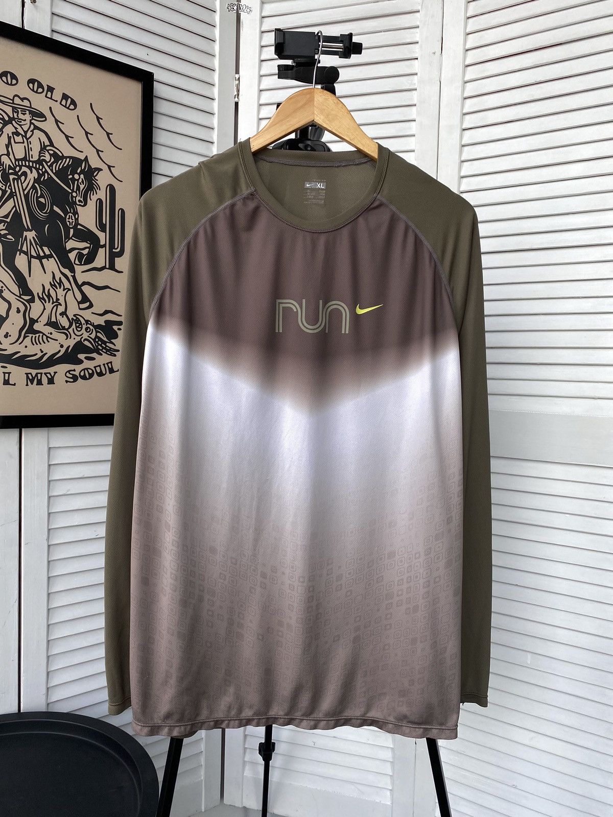 Nike × Vintage Nike Vintage Run Swoosh Travis Scott Long Sleeve Y2K Size US L / EU 52-54 / 3 - 1 Thumbnail