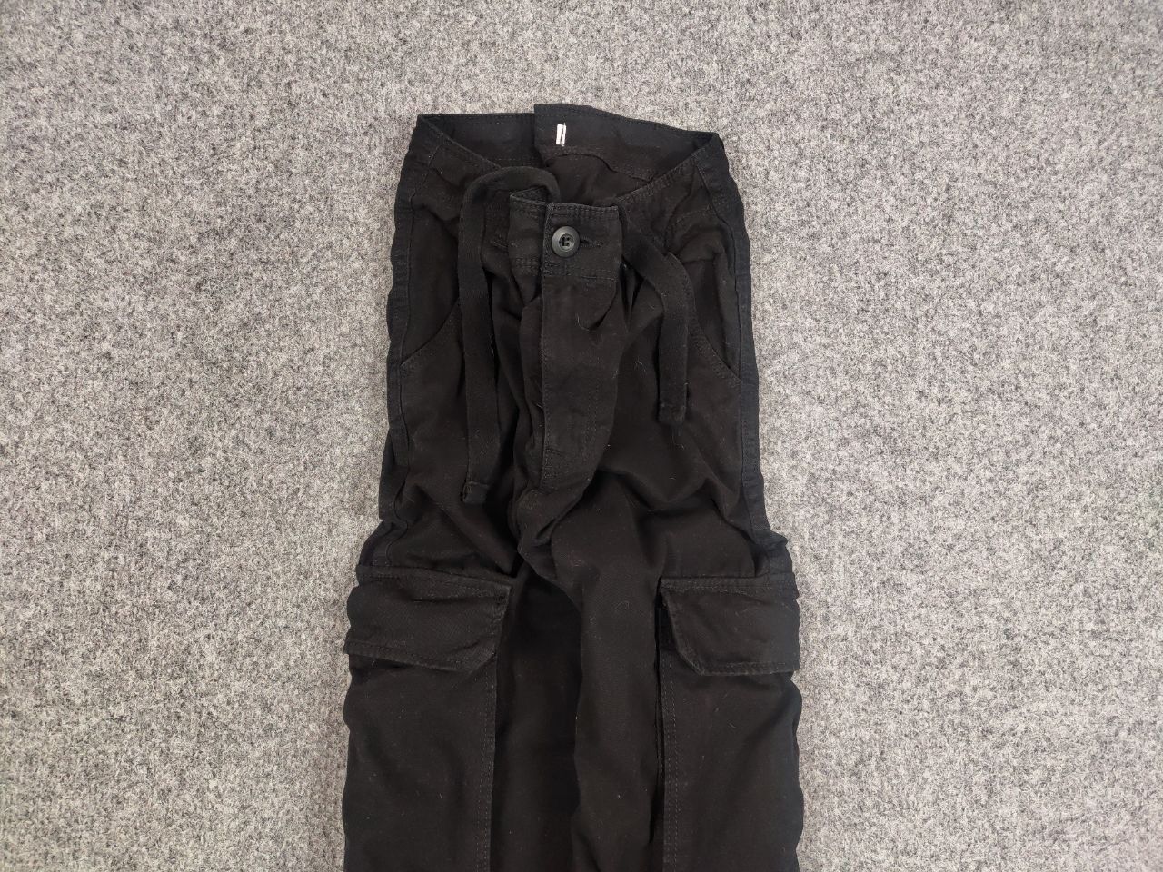 Japanese Brand Vintage Japanese Black Baggy Cargo Trouser Pants Y2K Style Size US 30 / EU 46 - 4 Thumbnail