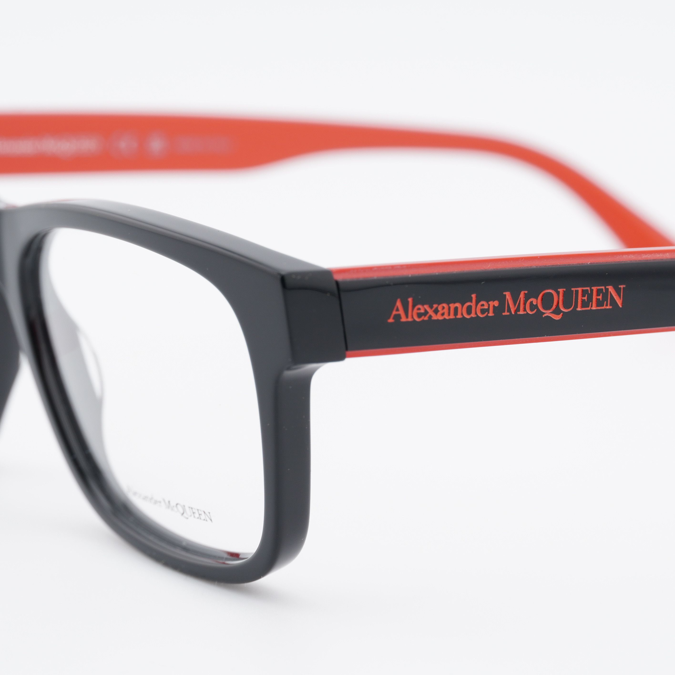 Alexander McQueen Alexander McQueen AM0307O 006 Eyeglasses Black/Red 55mm Size ONE SIZE - 8 Thumbnail