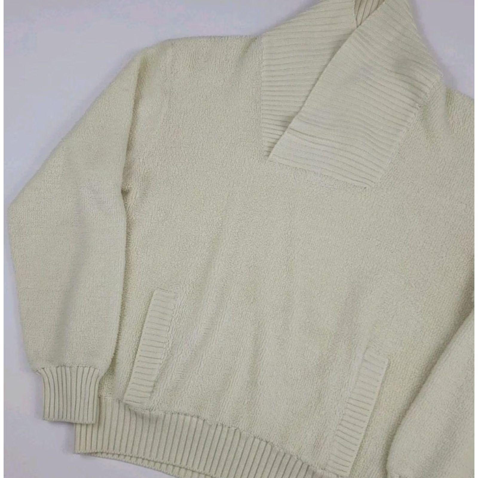 Vintage VINTAGE Silvermans Sweatshirt Pullover Shawl Collar Knit Terry USA 70s 70s White Size S/M Men Mens Size US S / EU 44-46 / 1 - 3 Thumbnail