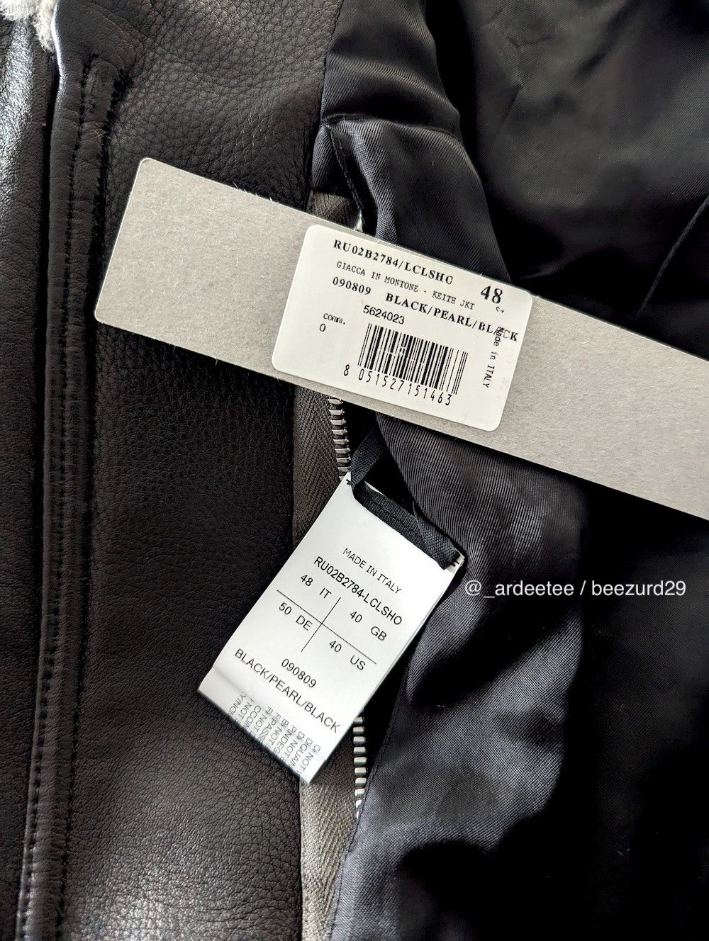 Rick Owens 💥*NEW* KEITH SHEARLING JACKET PERFORMA/STROBE BLACK/PEARL Size US M / EU 48-50 / 2 - 13 Thumbnail