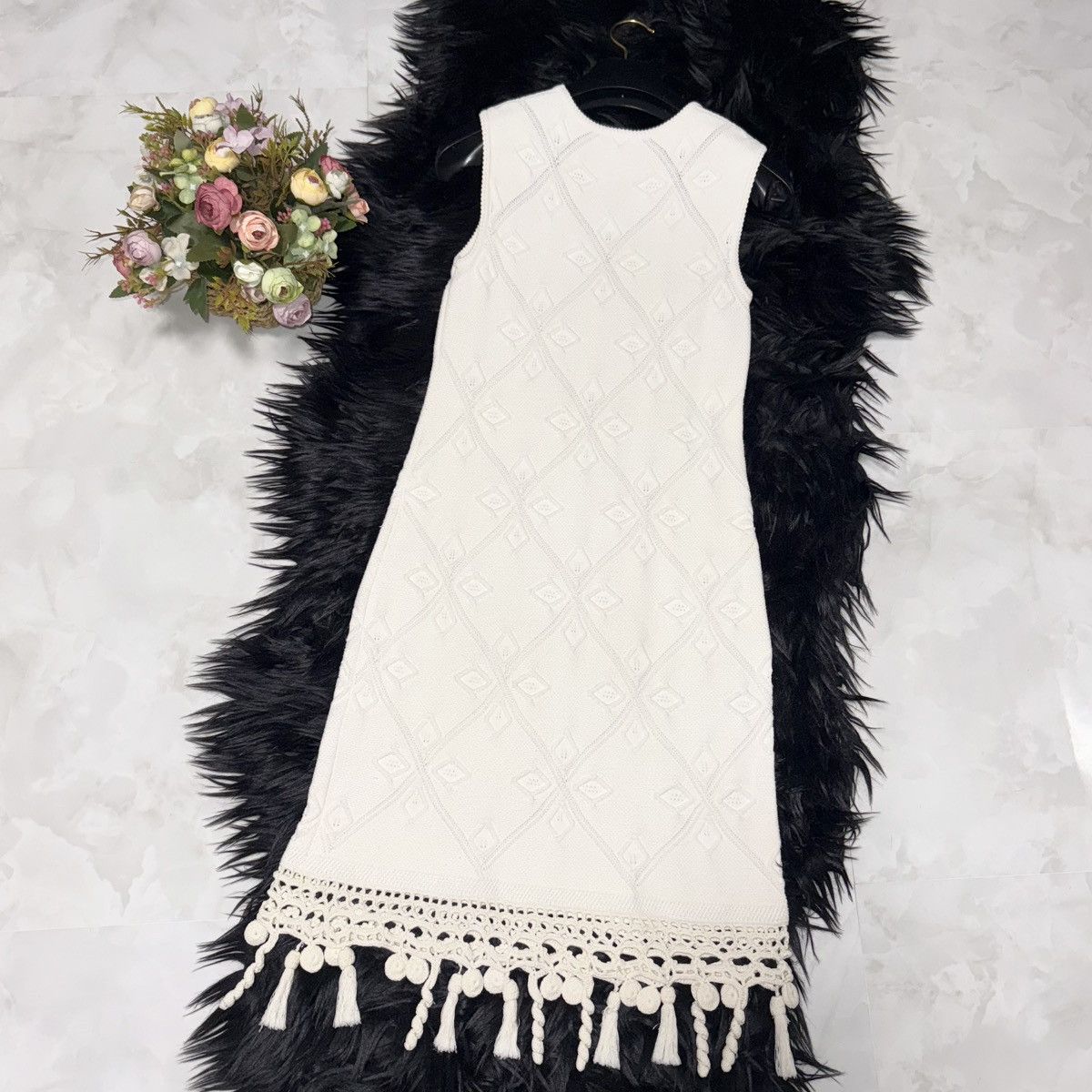 Chanel Genuine Chanel matelassé crochet decoration knit dress 36 Size XS / US 0-2 / IT 36-38 - 3 Thumbnail