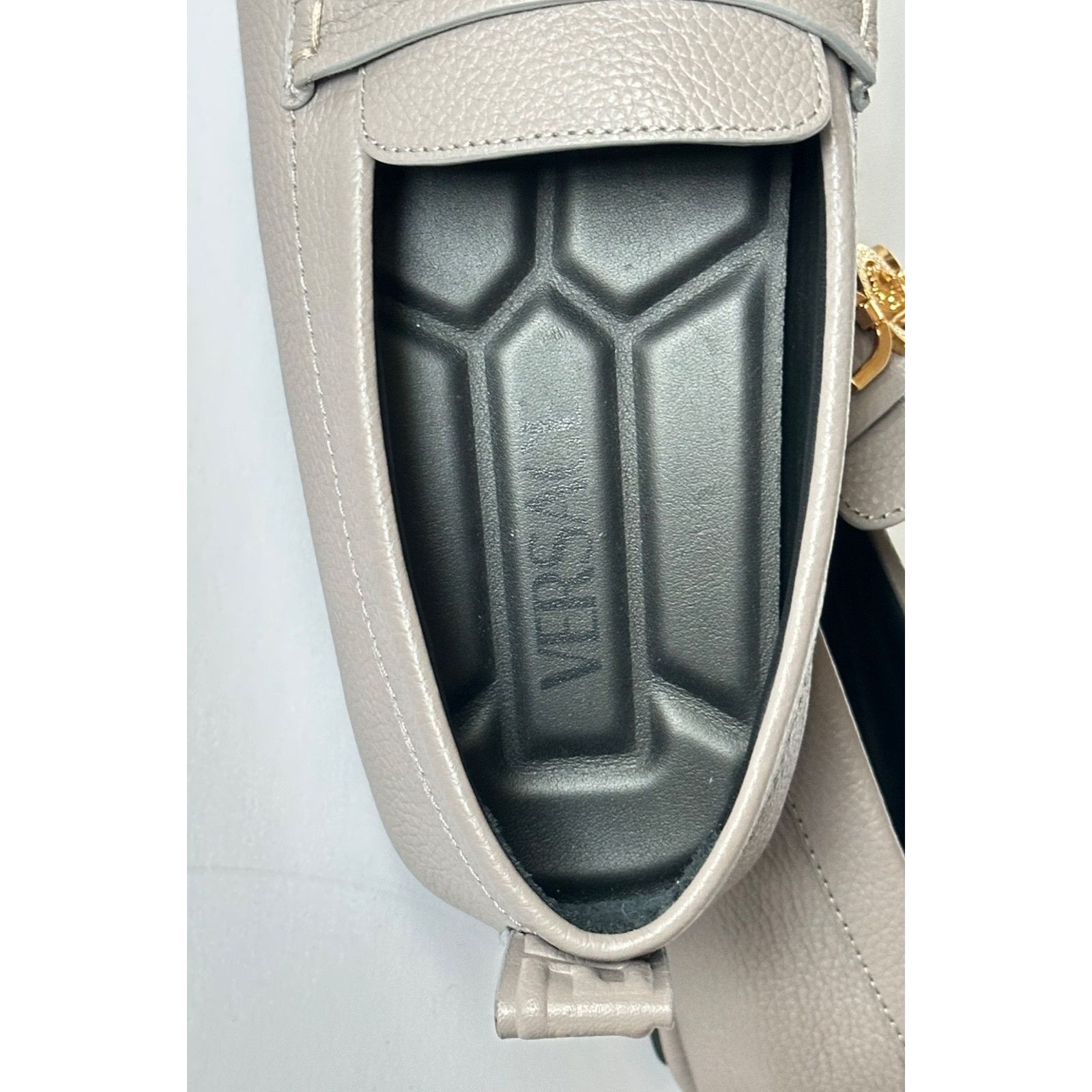 Versace Versace Gold Medusa Gray Leather Driver Shoes 8 US 1017072 Size US 8 / EU 41 - 10 Thumbnail