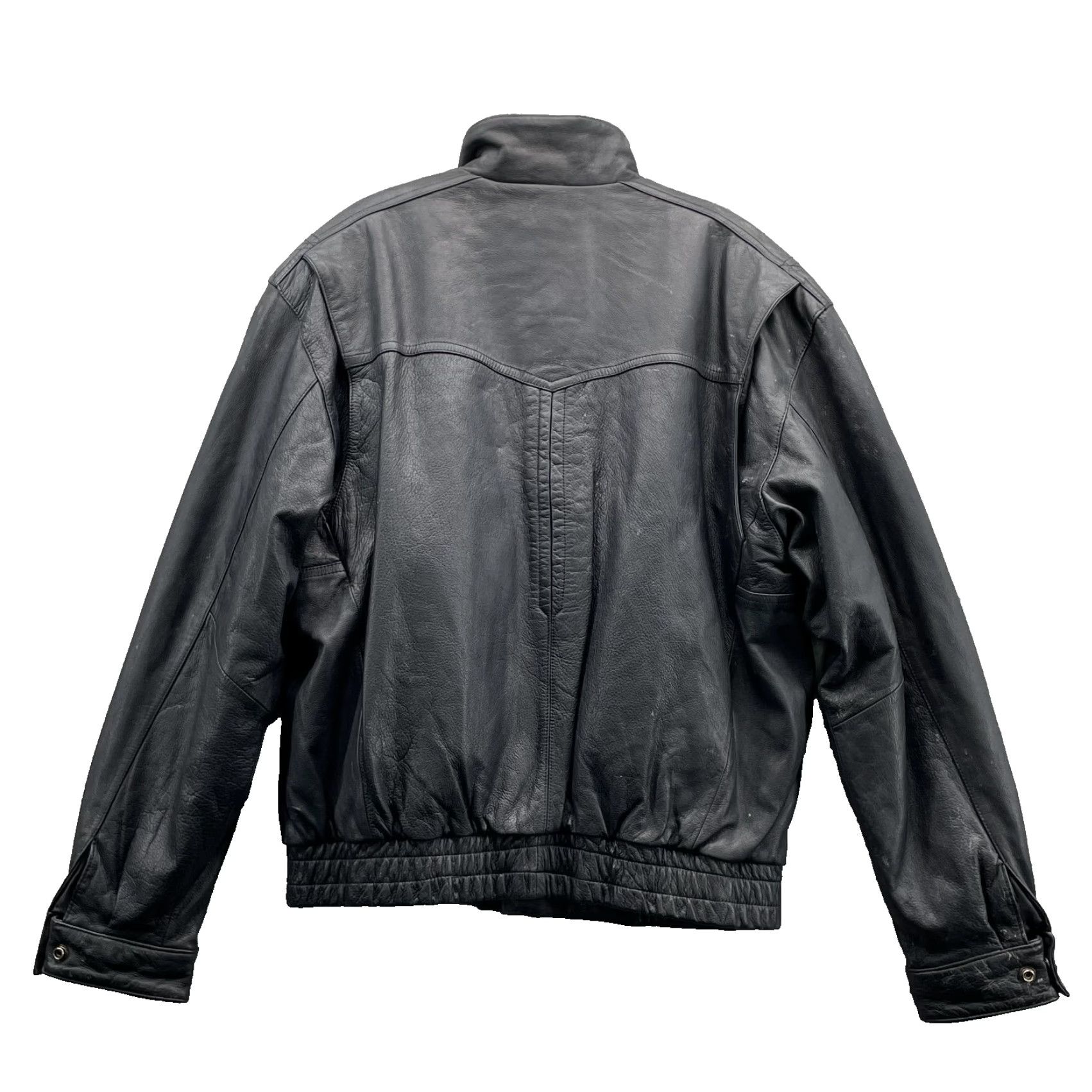 Vintage VINTAGE Reed 100% Leather Bomber Jacket Men's 40 Thinsulate Black Flight Moto Streetwear Jacket Black 40 Mens Size US XXS / EU 40 - 2 Thumbnail