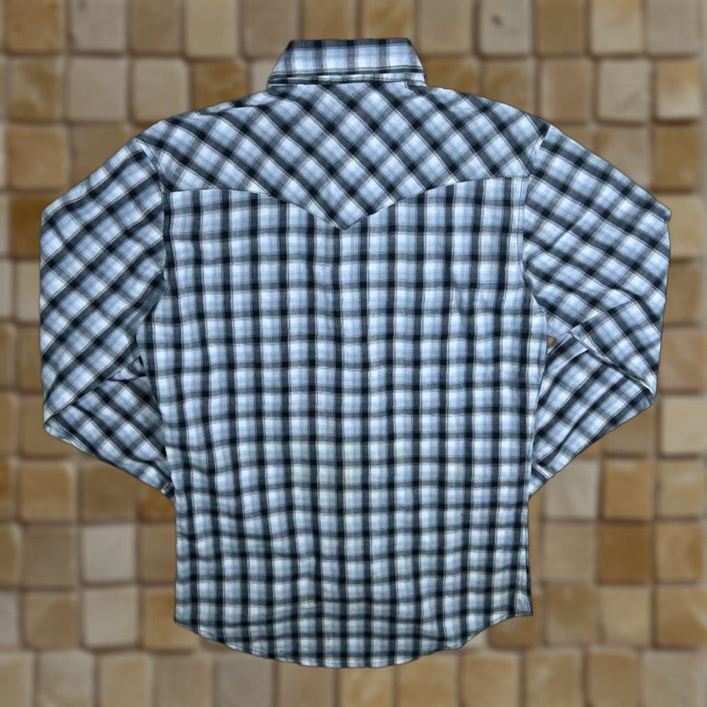 Wrangler VINTAGE Wrangler Western Shirt Mens Small Blue Black White Check Popper Long Sleeve Button-Up Size US S / EU 44-46 / 1 - 1 Thumbnail