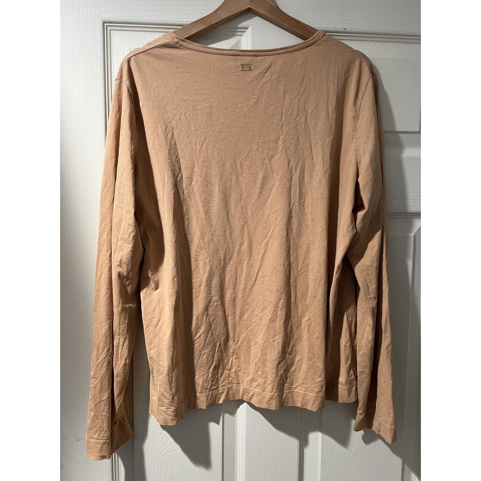Escada ESCADA Women Blouse Lond Sleeve Cotton Orange XL A003307 Size XL / US 12-14 / IT 48-50 - 3 Thumbnail