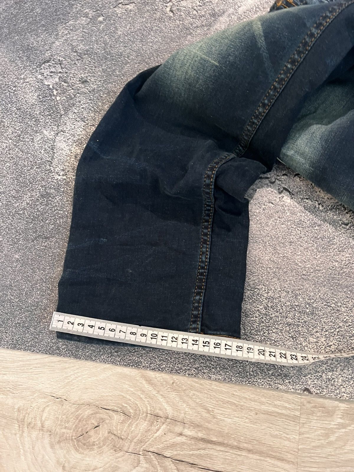 Vintage Heavy Washed Distressed Shredded Japanese Denim Size US 31 - 11 Thumbnail