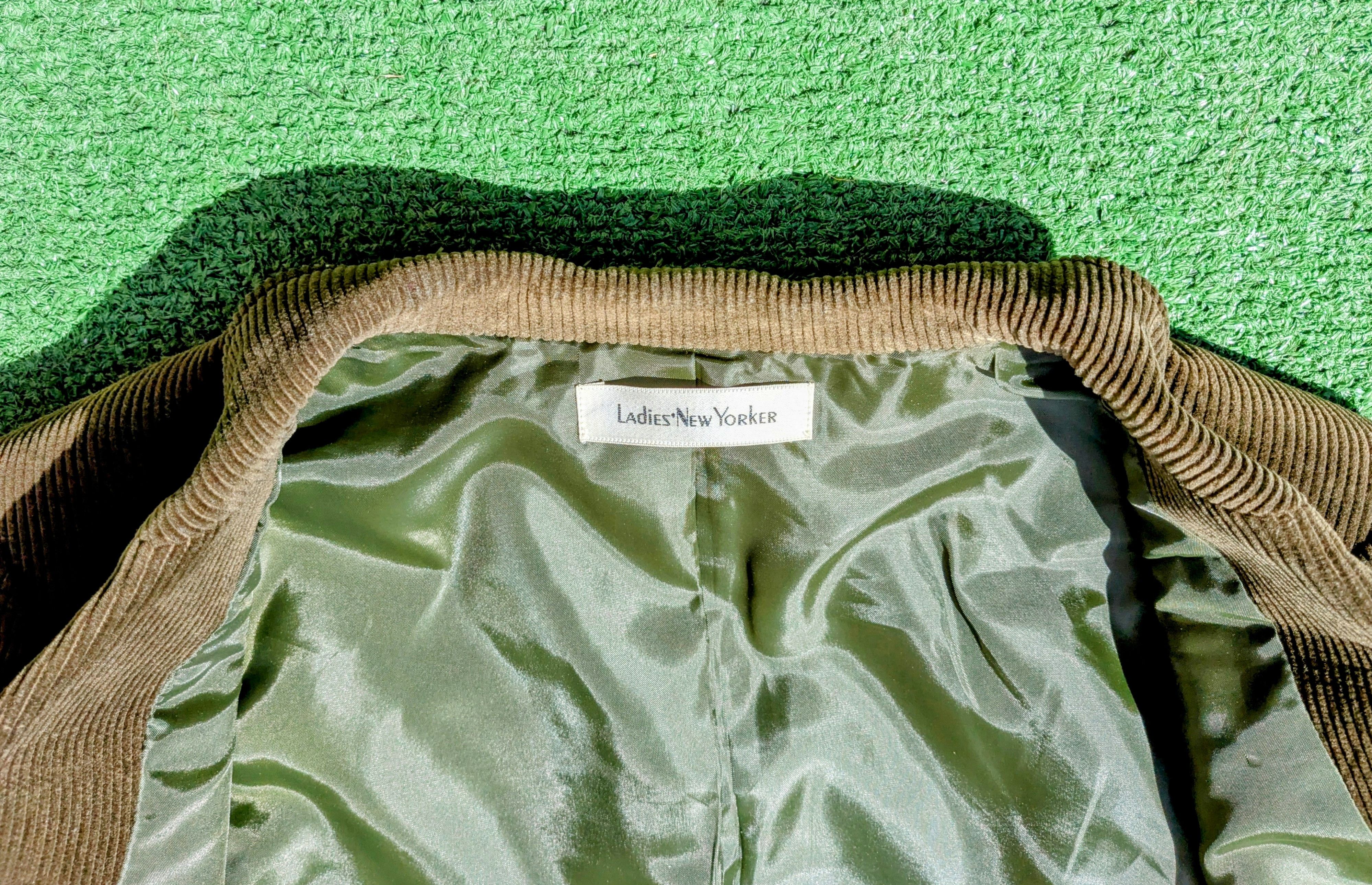 Vintage VTG Ladies New Yorker Corduroy Damaged Blazer w/Pin Coat Size M / US 6-8 / IT 42-44 - 6 Thumbnail