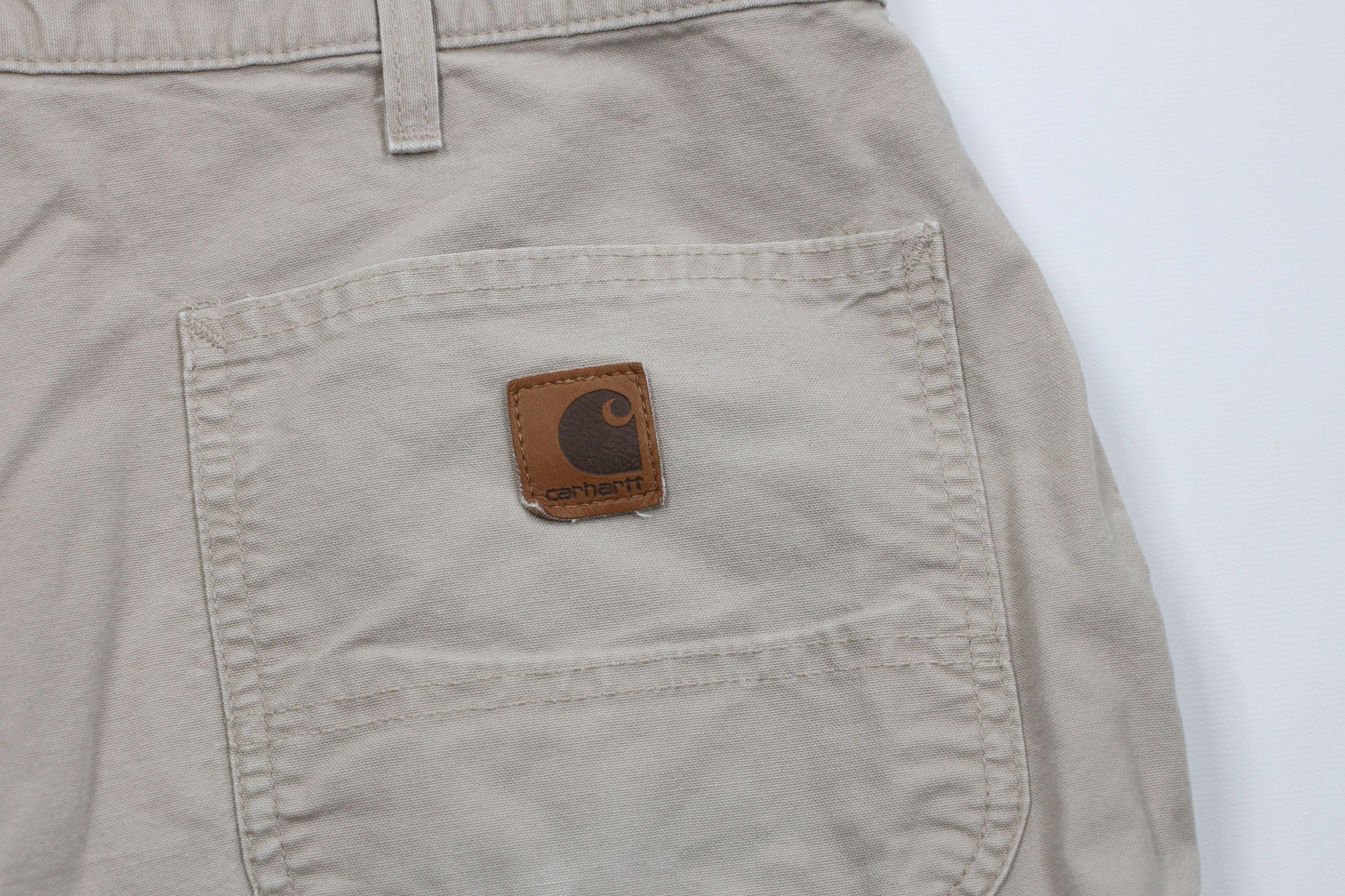 Carhartt Vintage Y2K Carhartt Canvas Dungaree Shorts Tan Beige Size US 40 / EU 56 - 11 Thumbnail