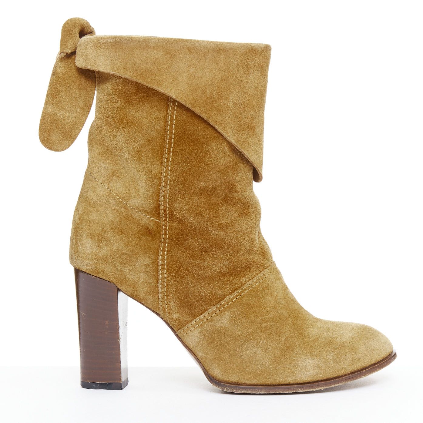 Marc Jacobs MARC JACOBS tan suede bow tie back slouchy western boots EU37.5 Size US 7.5 / IT 37.5 - 1 Thumbnail