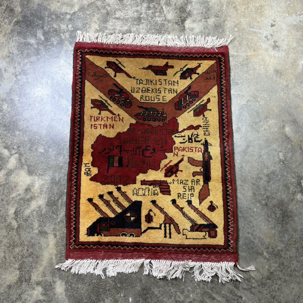 Vintage vintage 60s Pakistani war souvenir tapestry pakistan rug Size ONE SIZE - 1 Thumbnail