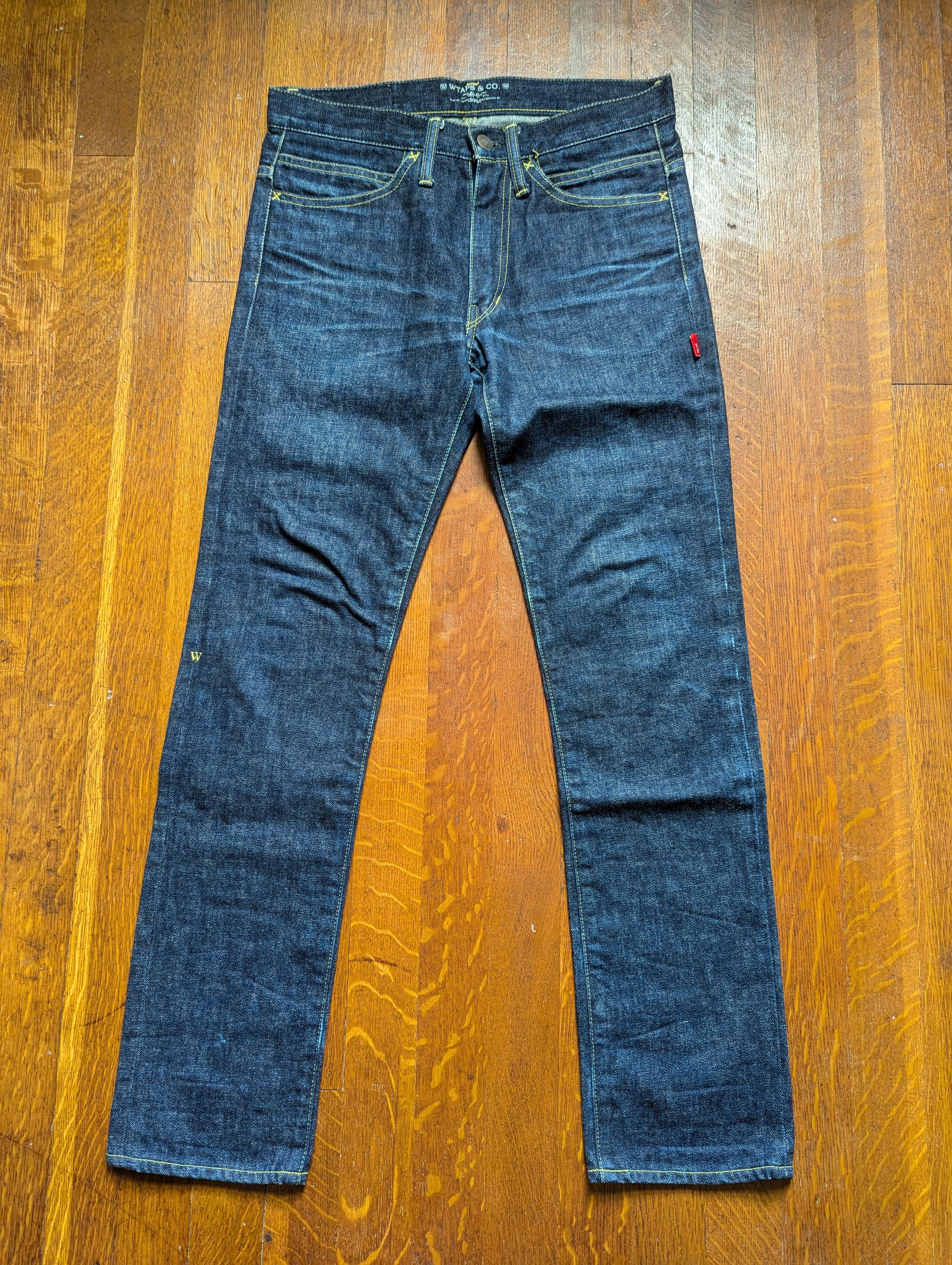 Wtaps Blues. Very Skinny. Raw / Trousers. Cotton. Denim. Raw