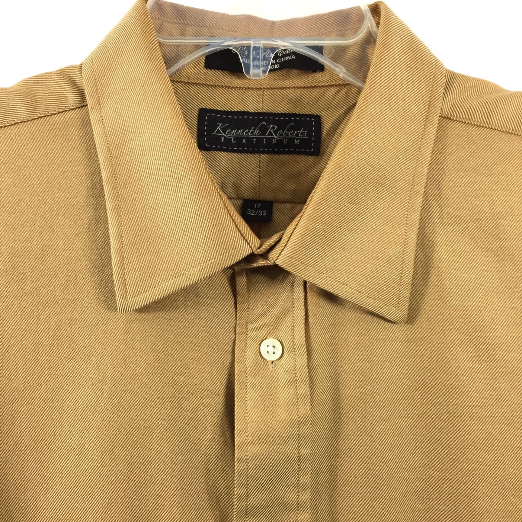 Vintage Kenneth Roberts Platinum Shirt Mens 17 Brown Long Sleeve Button-Up Shirt Size US XL / EU 56 / 4 - 2 Thumbnail