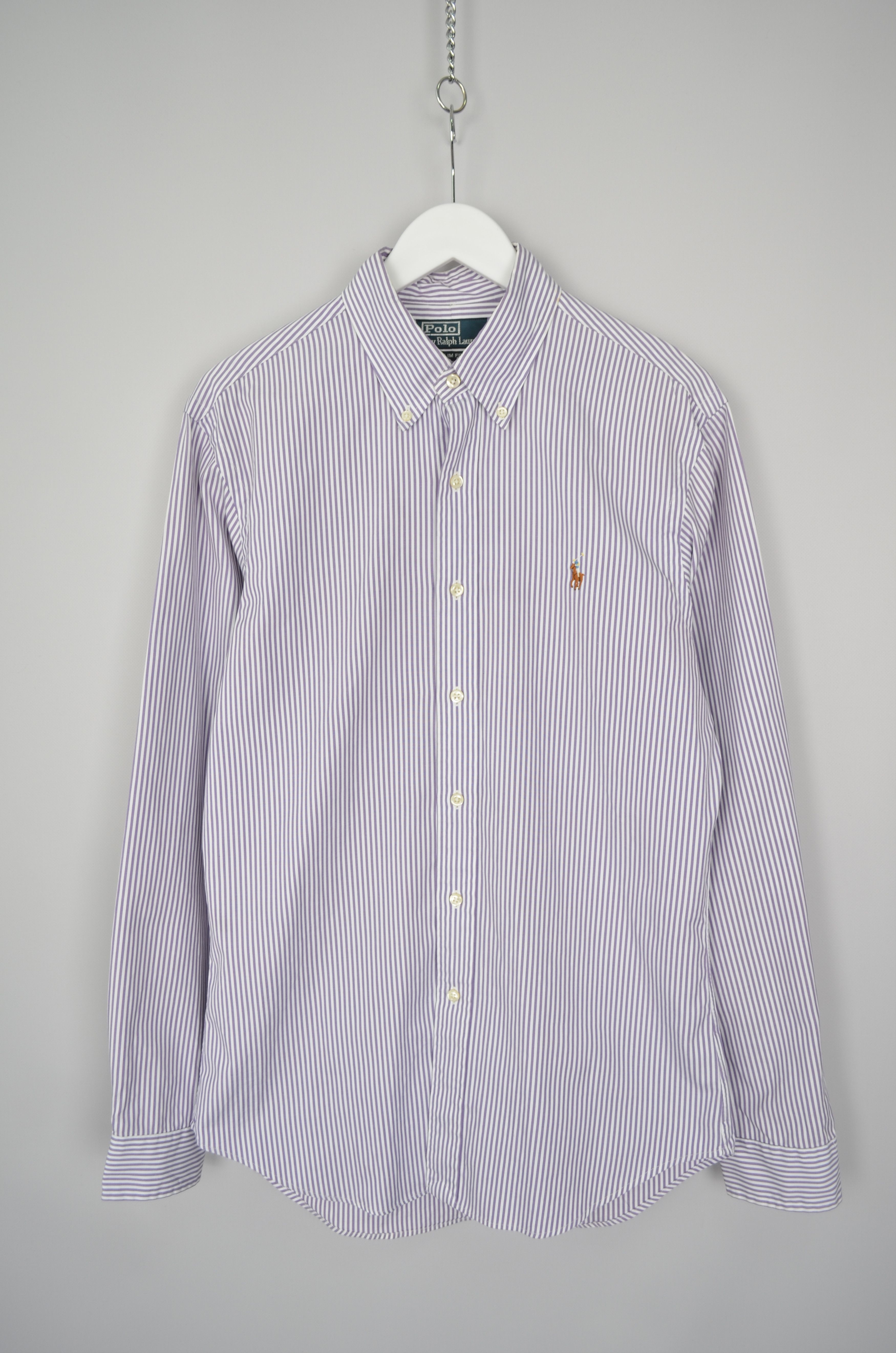 Designer × Polo Ralph Lauren Polo Ralph Lauren Violet Striped L/S Shirt Size 39/M Slim Size US M / EU 48-50 / 2 - 1 Thumbnail