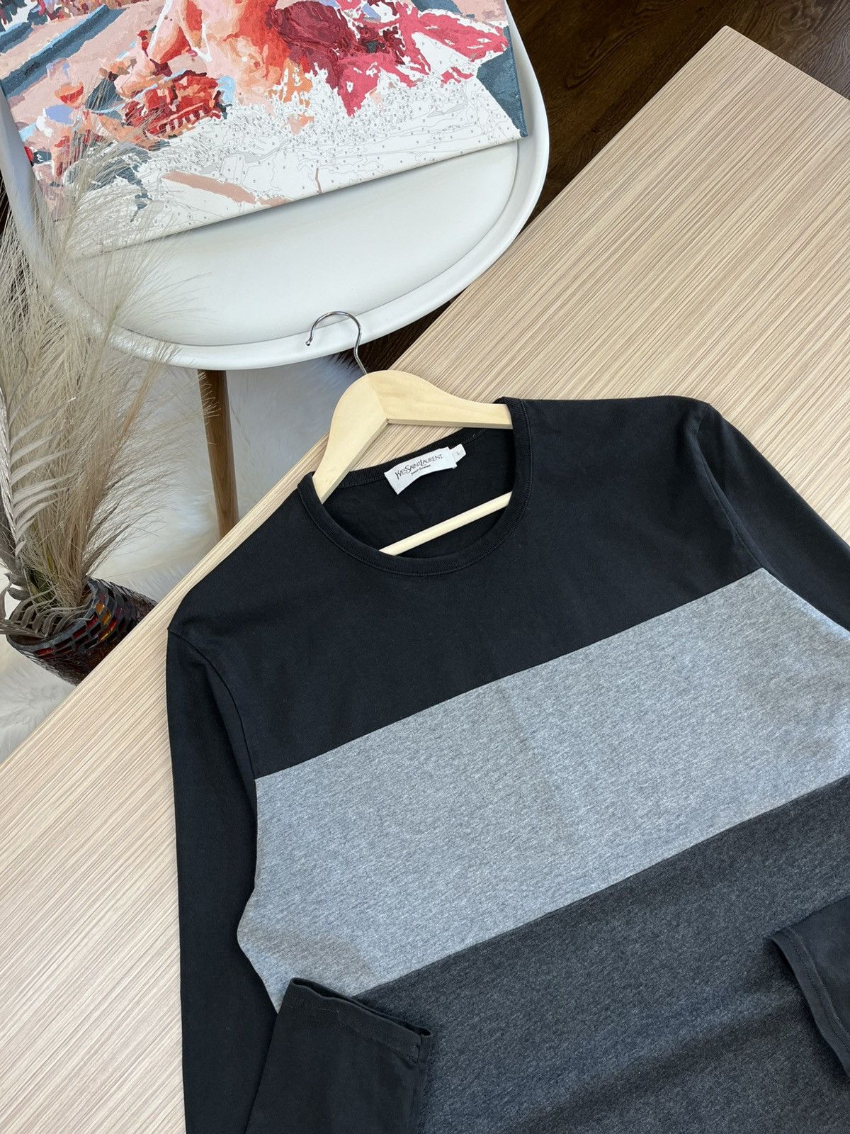 Vintage × Yves Saint Laurent Yves Saint Laurent YSL long sleeve t-shirt Size US L / EU 52-54 / 3 - 6 Thumbnail