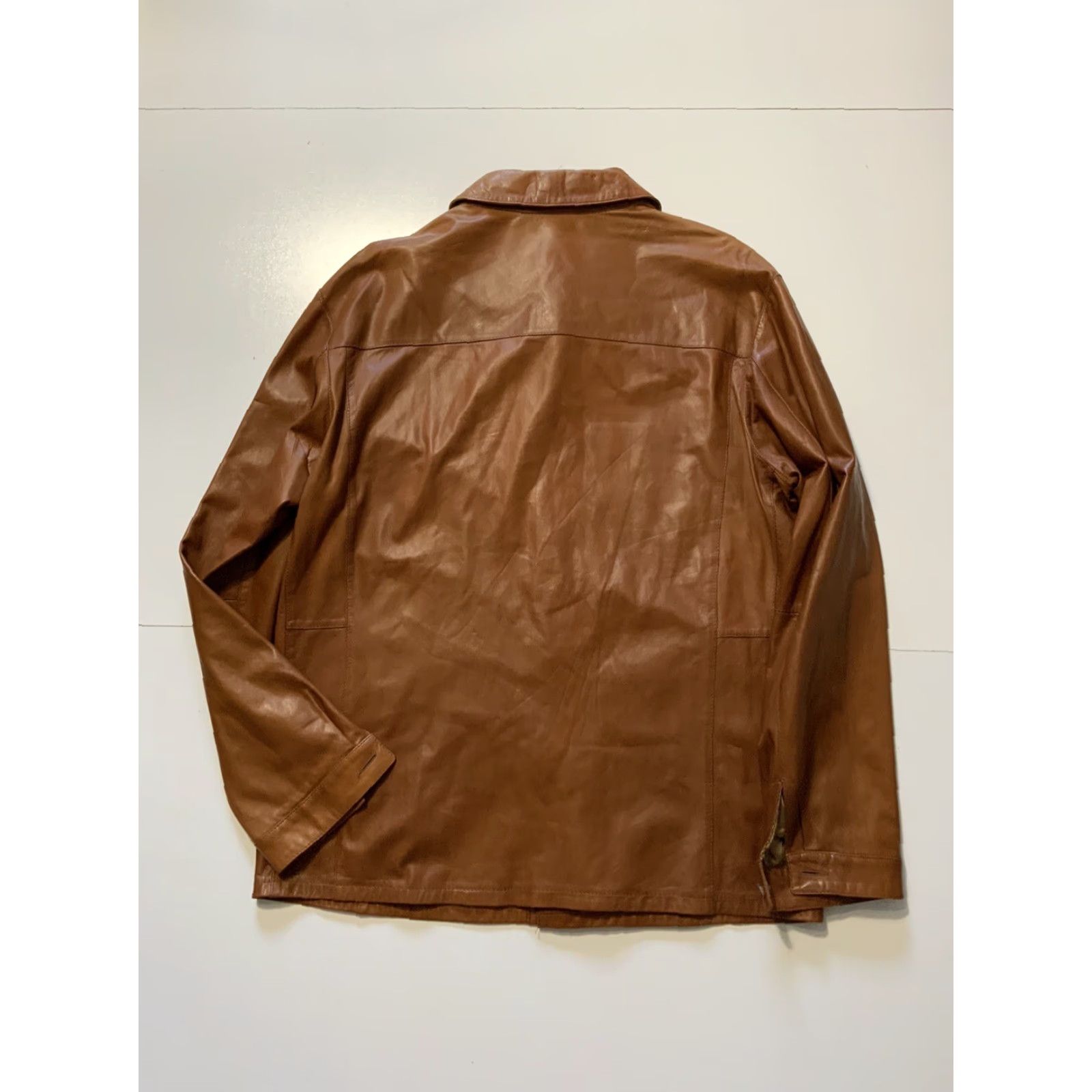 Vintage VINTAGE Glenn Laiken Alandales Nappa Leather Tobacco Brown Button Shacket 42 Mens Shirt/Shacket Small details Size US XL / EU 56 / 4 - 3 Thumbnail