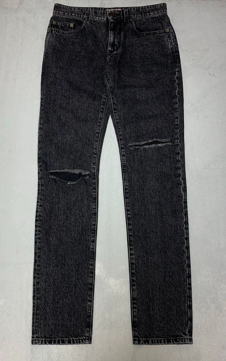 Saint Laurent SLP Distressed Knee Jeans - dmc