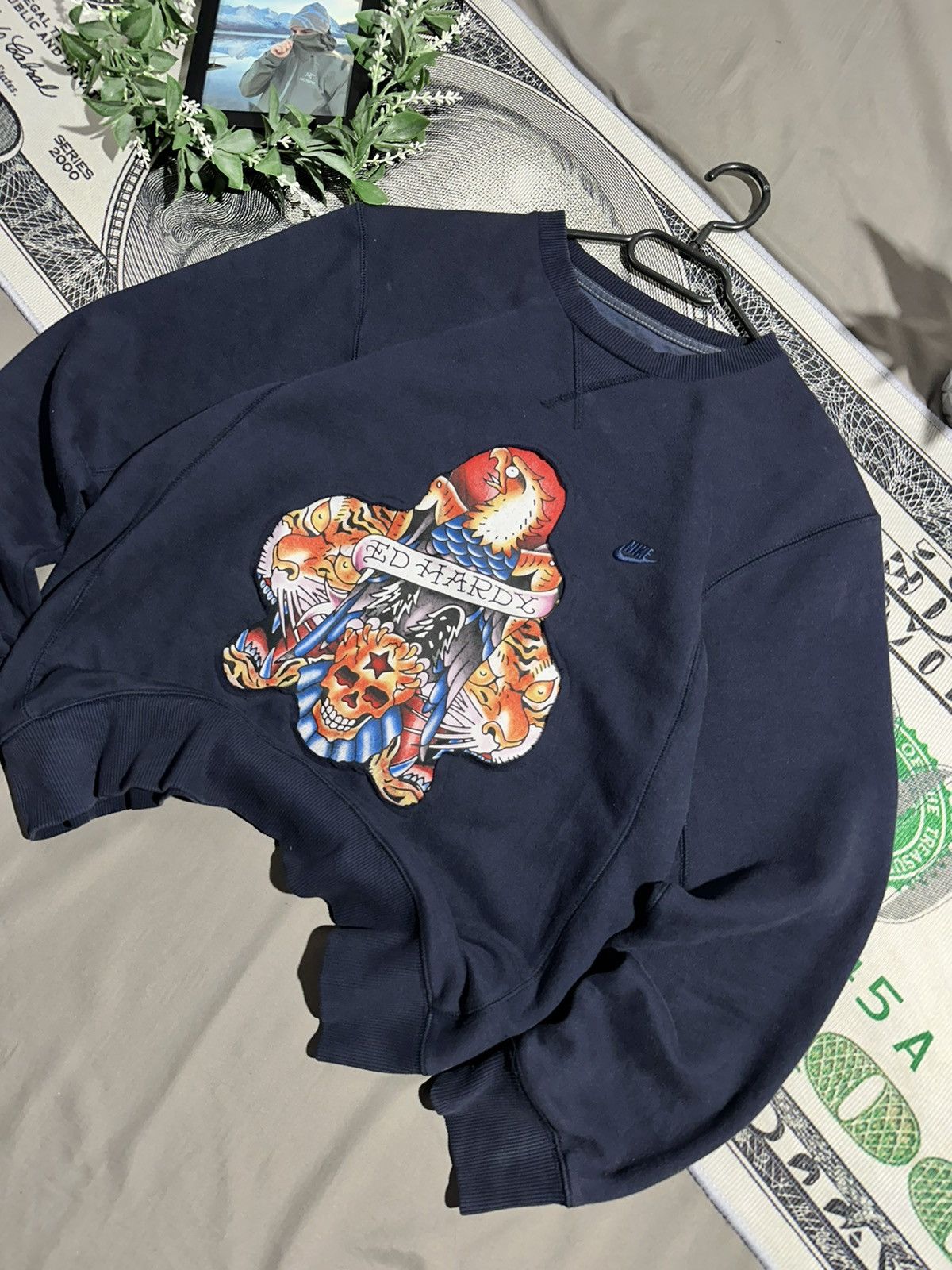 Ed Hardy × Nike Custom Nike x Ed Hardy Sweatshirt, Reworked Y2K hoodie Size US M / EU 48-50 / 2 - 3 Thumbnail
