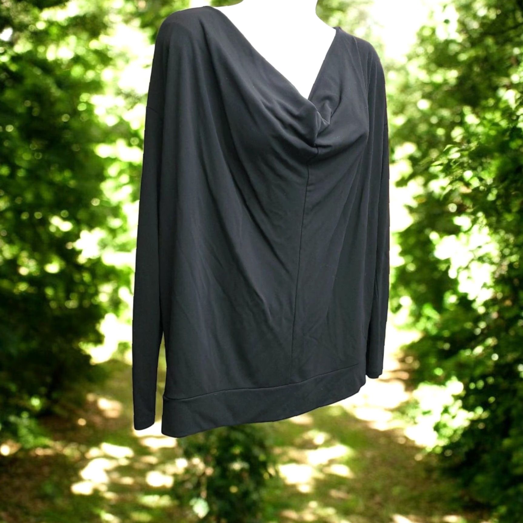Allsaints Allsaints Blouse Womens Medium Black Cowl Neck Vickie Top Classic Wardrobe Size M / US 6-8 / IT 42-44 - 2 Thumbnail