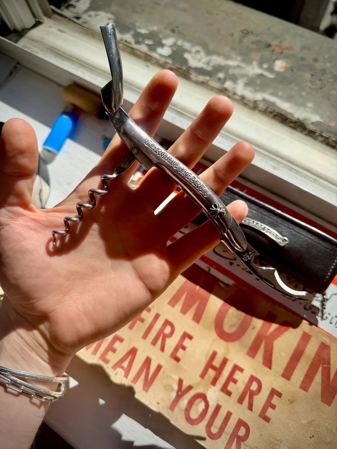 Chrome Hearts 🚭HOLIDAY 2018 FULL .925 SILVER CORKSCREW w/ DAGGER ZIP CASE Size ONE SIZE - 2 Thumbnail