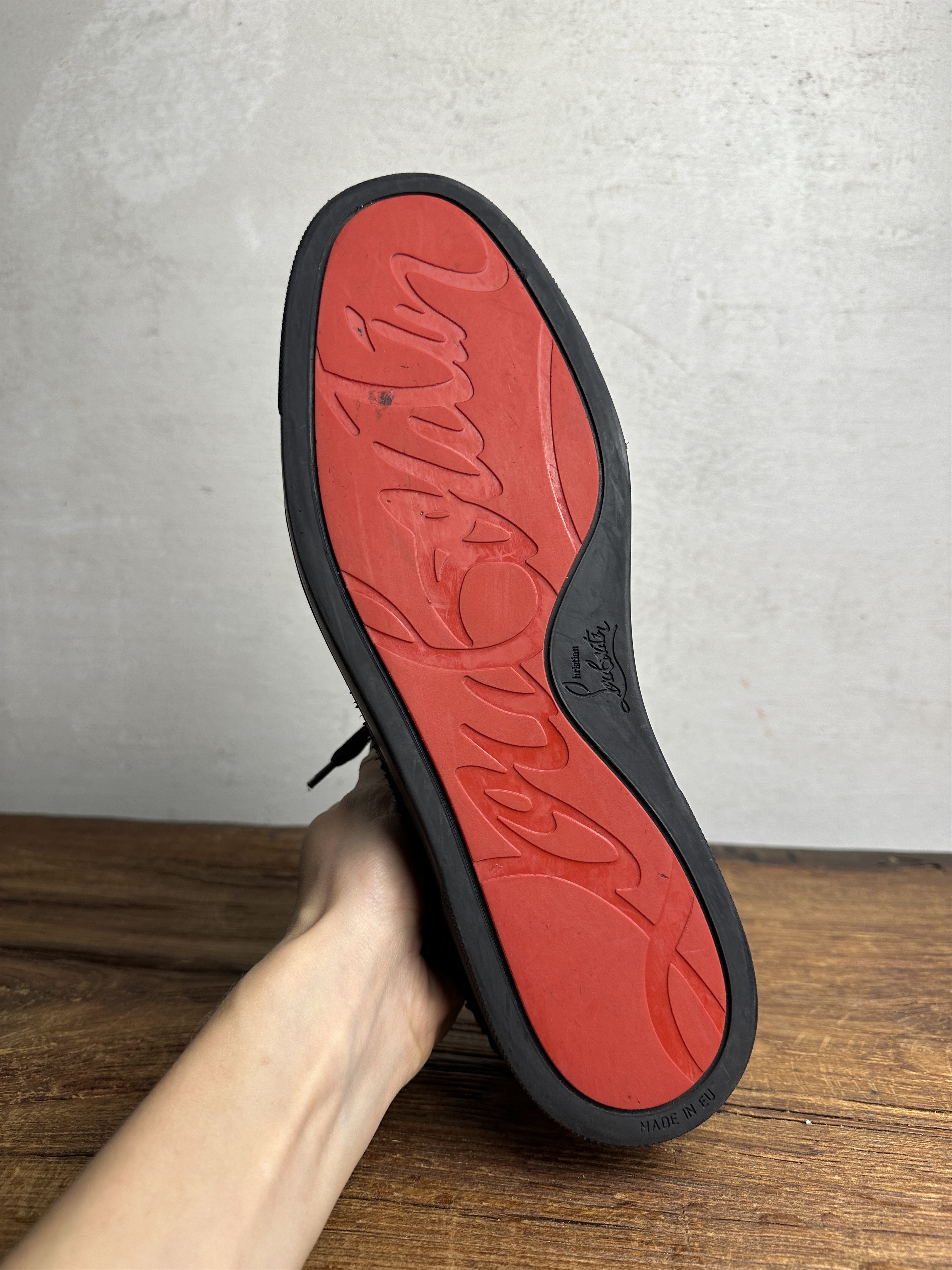 Christian Louboutin Christian Louboutin Black Python Leather Orlato Sneakers Size US 12 / EU 45 - 9 Thumbnail
