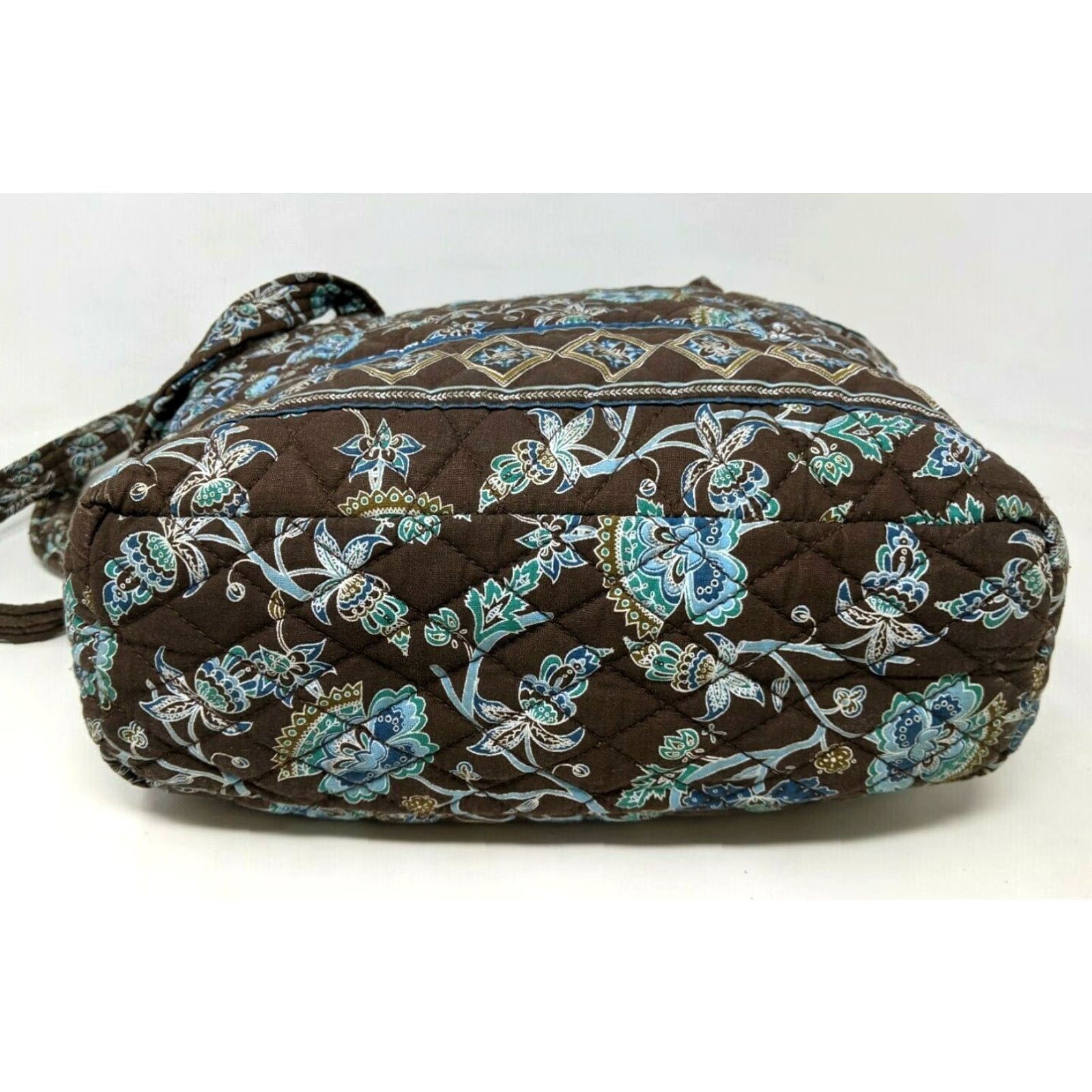 Croft & Barrow Croft & Barrow Tote Women's Large Quilted Floral Brown Turquoise Messenger Bag Purse HB21 Size ONE SIZE - 6 Thumbnail