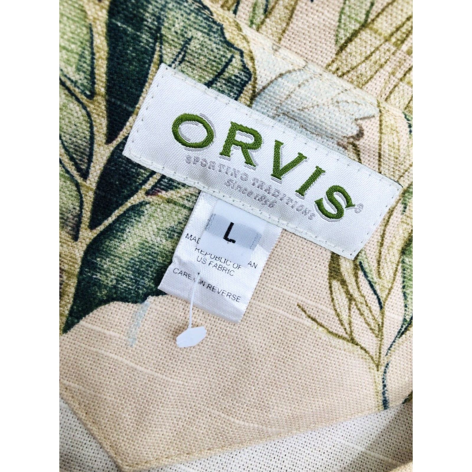 Orvis Orvis Womens L Jacket Beige Floral Butterfly Lightweight Blazer Shirt - EXCELLENT Size L / US 10 / IT 46 - 5 Thumbnail