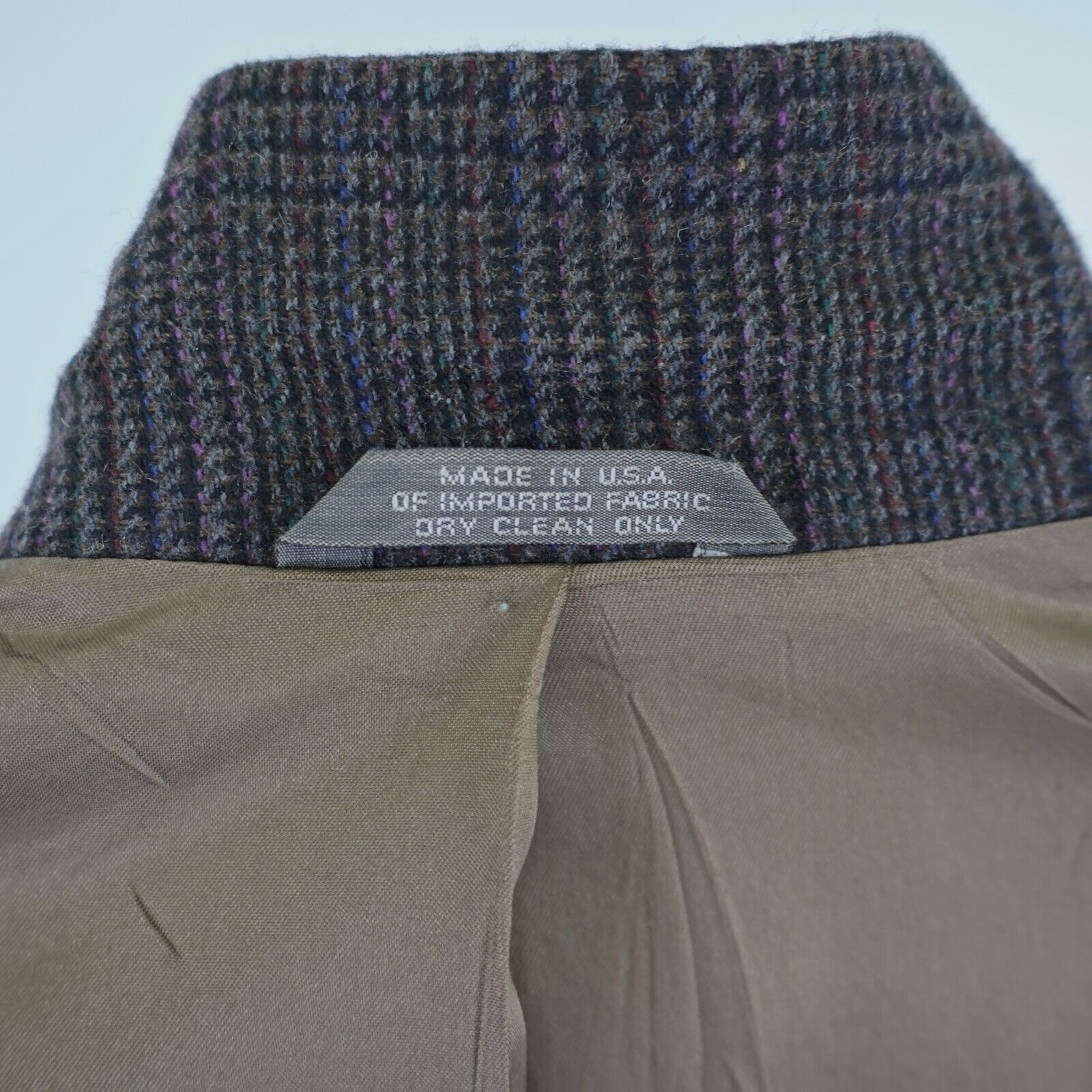 Haggar Haggar Tweed Wool Brown Glen Plaid Sport Coat 42L W/ Multi-C Size 42L - 10 Thumbnail