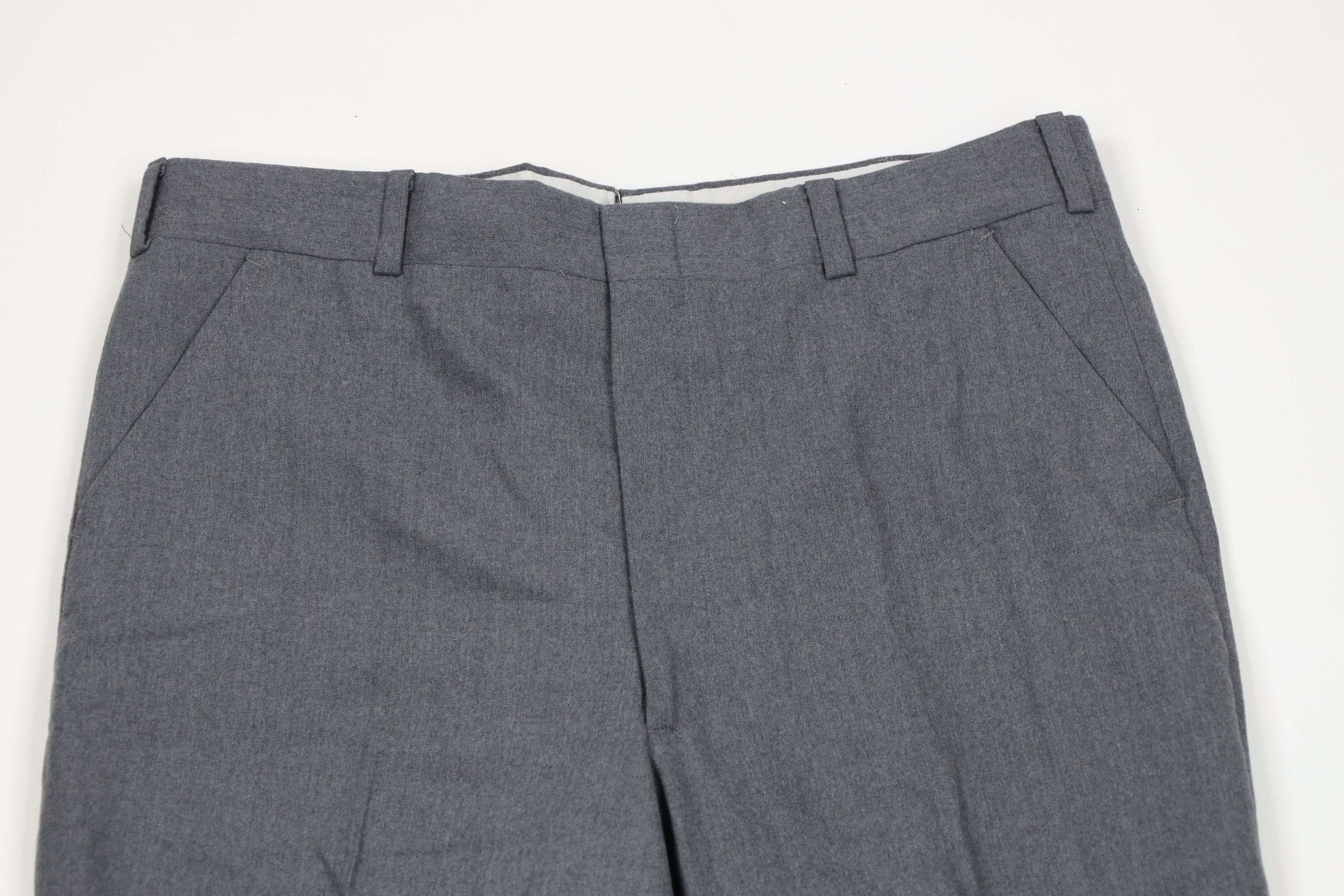 Vintage Vintage 60s 70s Streetwear Wool Bell Bottoms Pants Gray USA Size US 34 / EU 50 - 2 Thumbnail