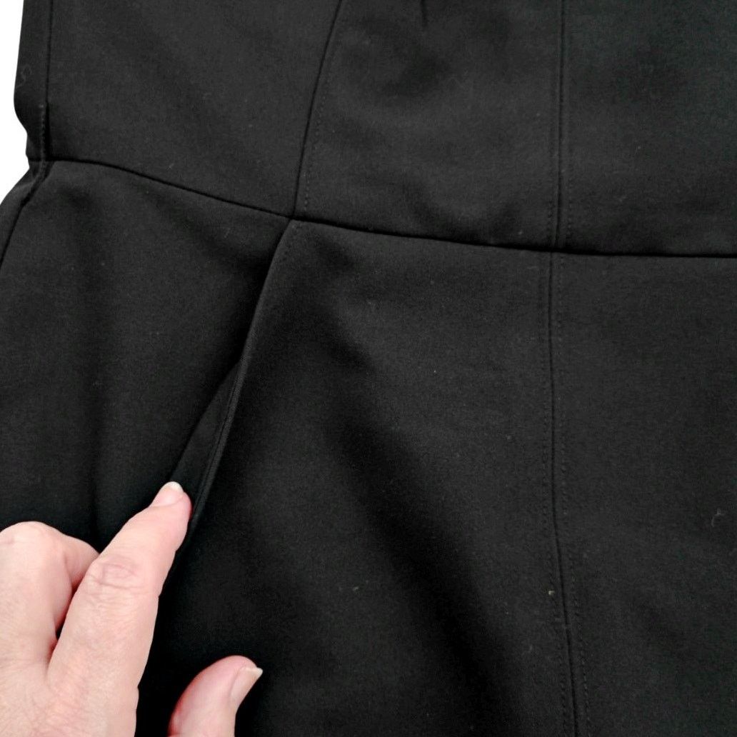 Bebe Bebe Strapless Split V Neck Mini Dress LBD Cocktail Boning Size M / US 6-8 / IT 42-44 - 5 Thumbnail