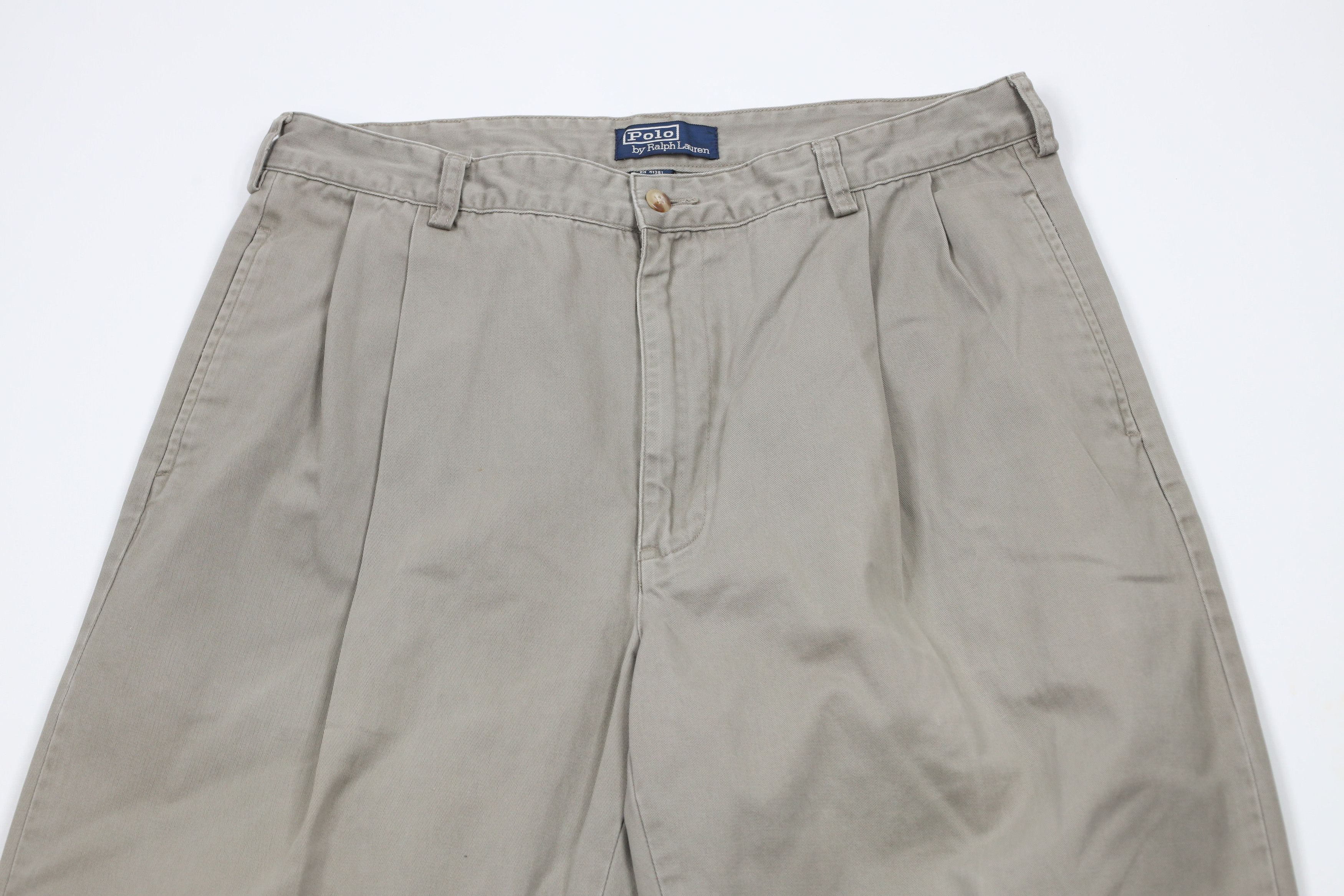 Ralph Lauren × Vintage Vintage 90s Ralph Lauren Wide Leg Chino Pants Green Gray Size US 34 / EU 50 - 2 Thumbnail