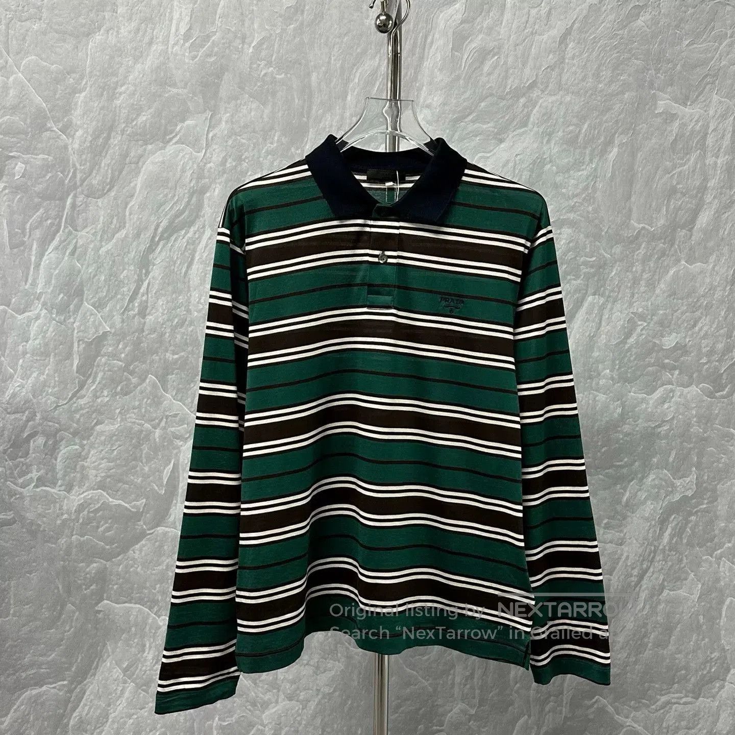 Prada prada ss24 striped long sleeve polo shirt. Size US L / EU 52-54 / 3 - 1 Thumbnail