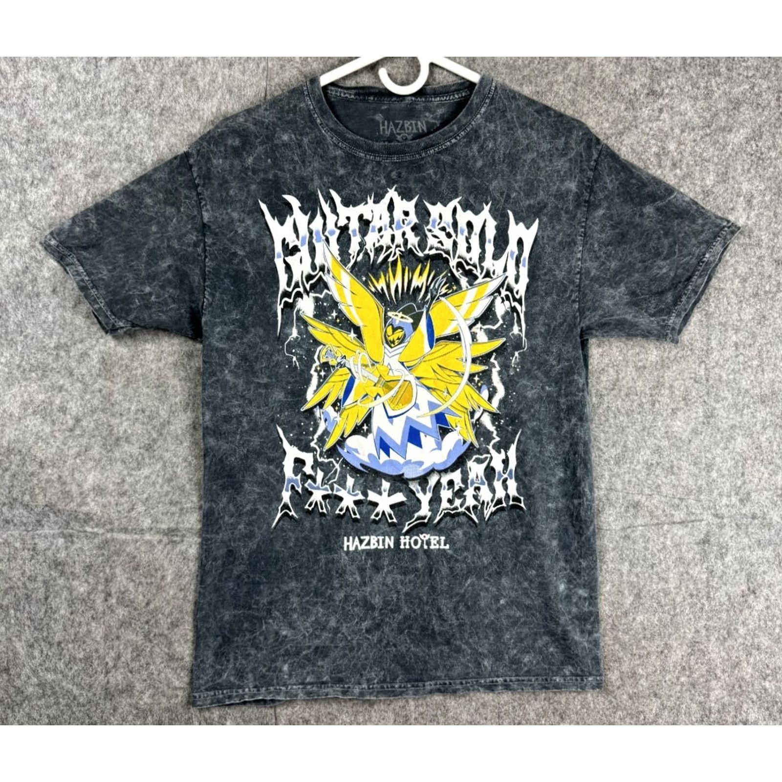 Vintage Hazbin Hotel Adam Shirt T-Shirt Mens Small Gray F*** Yeah Mineral Wash S Crew Neck Short Sleeve Cotton Shirt Size US S / EU 44-46 / 1 - 2 Thumbnail
