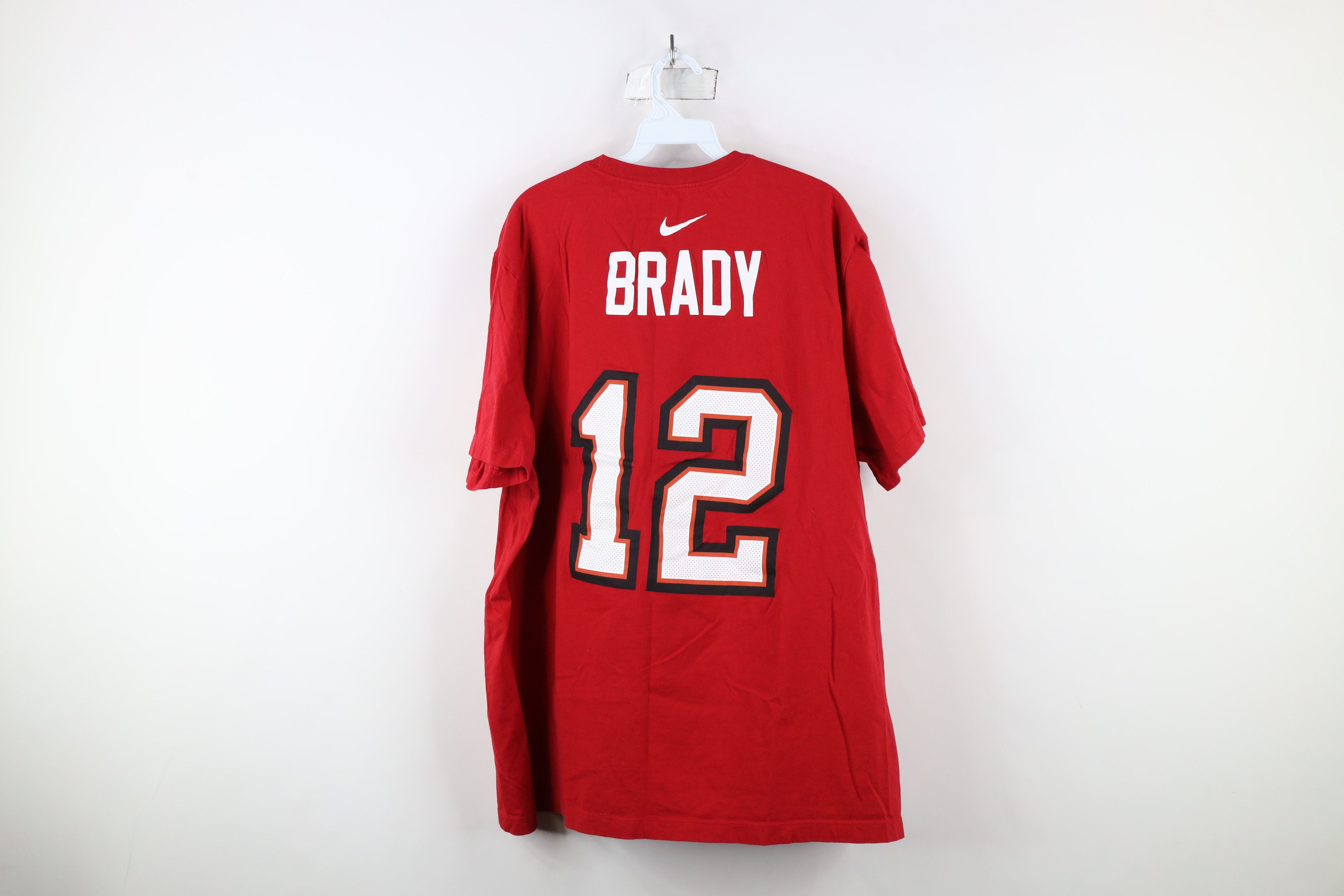 Nike × Vintage Nike Tom Brady Tampa Bay Buccaneers Football T-Shirt Red #12 Size US XXL / EU 58 / 5 - 11 Thumbnail