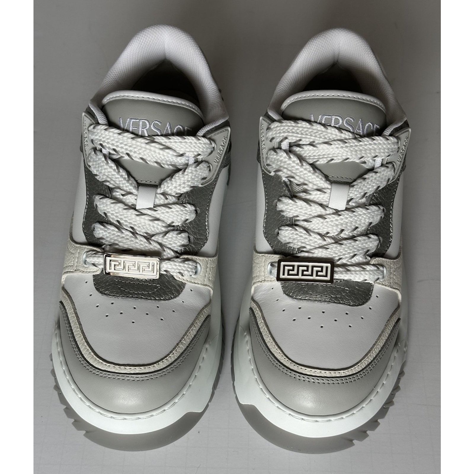 Versace Versace Odissea Leather White/Gray Sneakers 10 US 1015437 Size US 10 / EU 43 - 4 Thumbnail