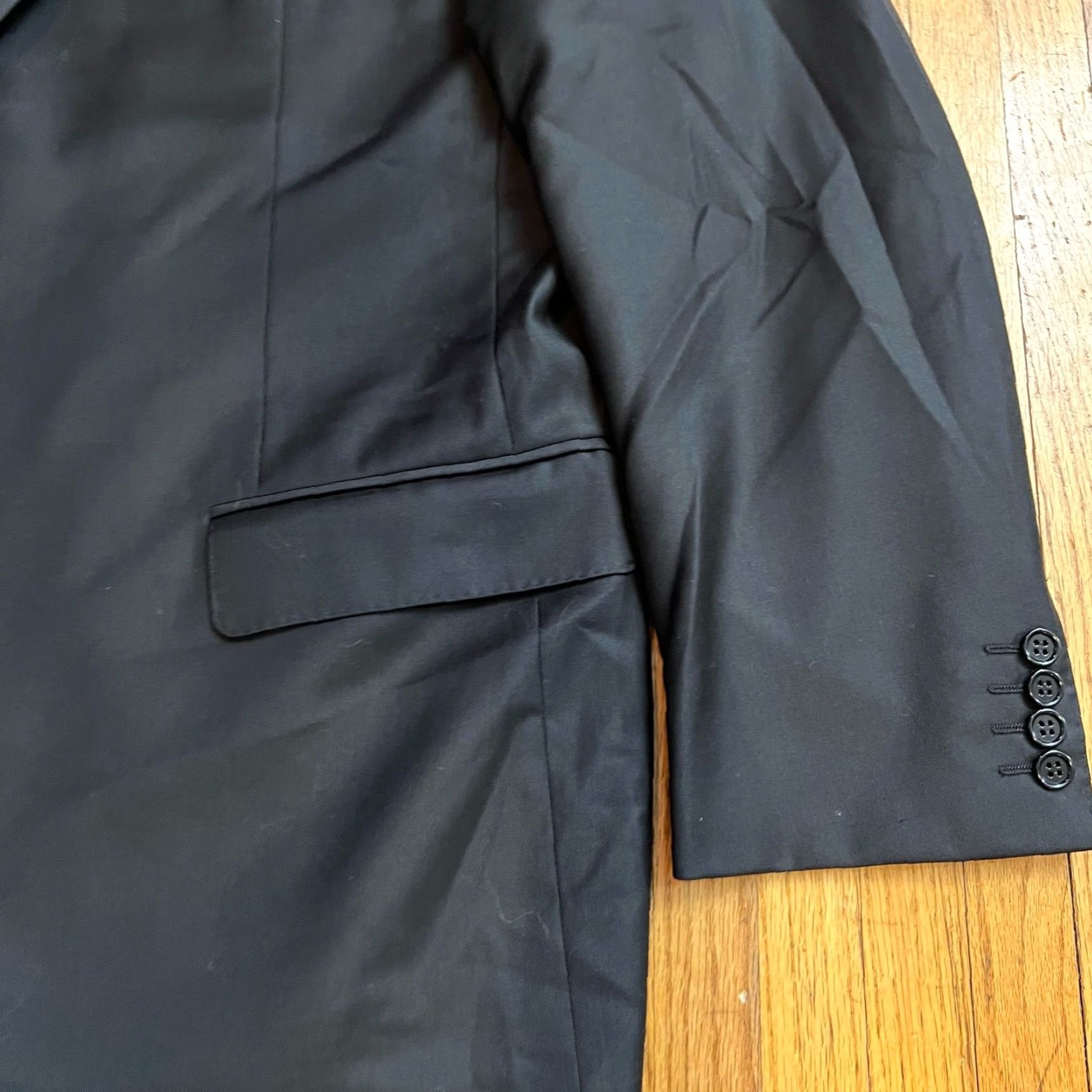 Canali Canali Jacket Blazer Coat Mens 54 Black Wool Made in Italy US 44 Suit Coat Size 44R - 2 Thumbnail