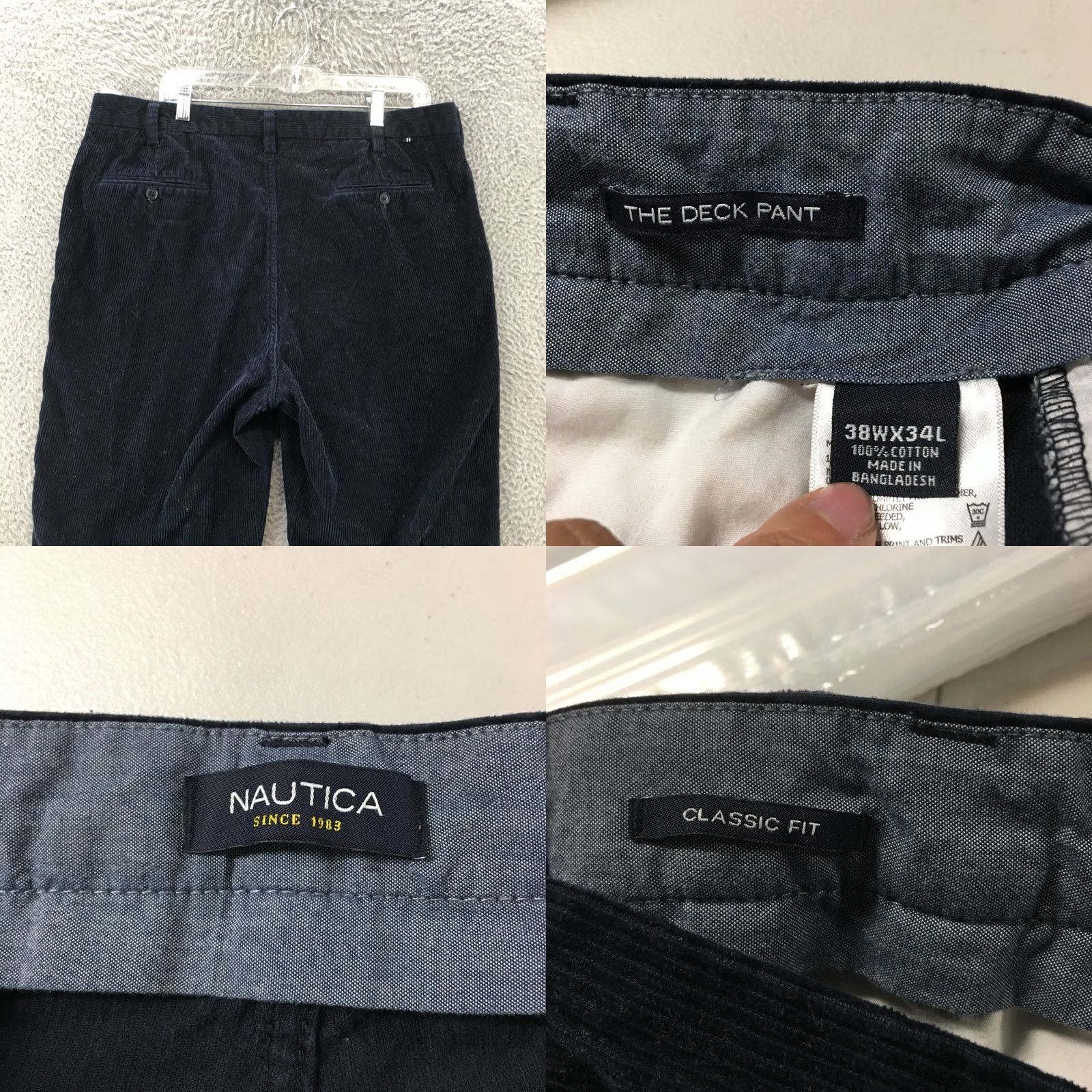 Nautica Nautica Corduroy The Deck Pants Mens 38x34 Blue Classic Fit Zip Shirt Size US 38 / EU 54 - 9 Thumbnail