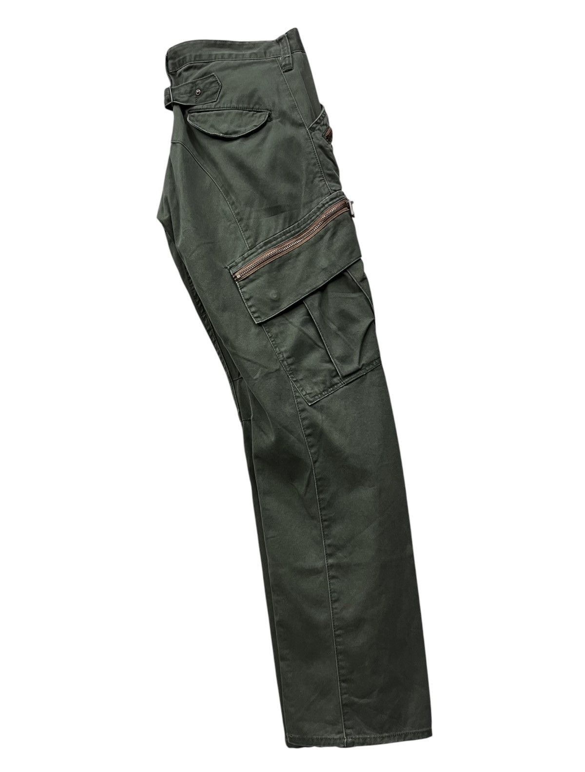 Japanese Brand Ultra Rare Dominate Green Army Big Slant Pocket Cargo Pants Size US 32 / EU 48 - 10 Thumbnail
